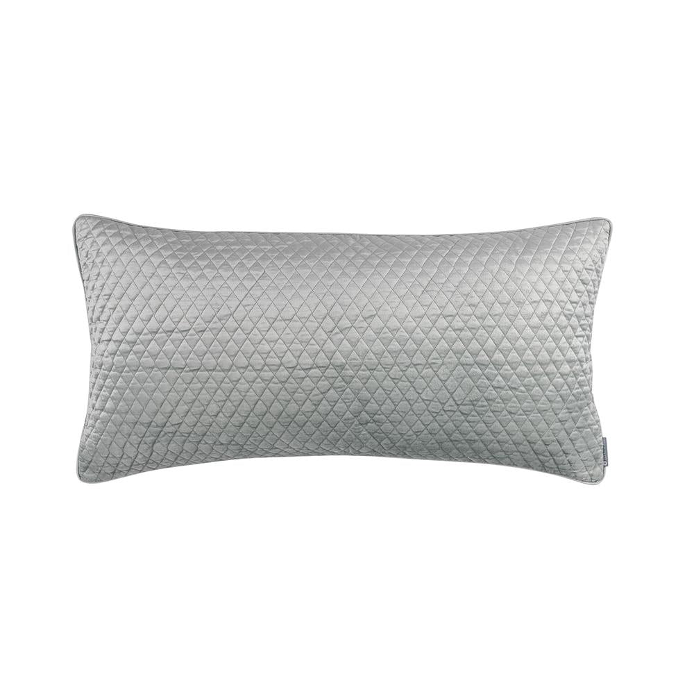 Valentina Quilted Aquamarine Rectabgle Decorative Throw Pillow 36" x 18 Throw Pillows By Lili Alessandra