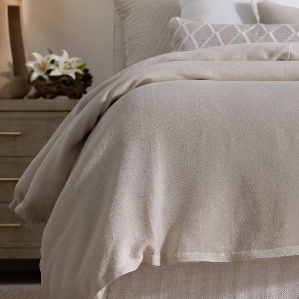 Rain Natural Duvet Cover with Black Pillows Duvet Covers By Lili Alessandra