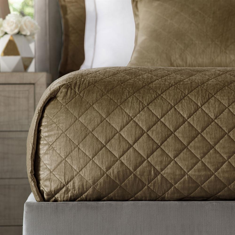 Jolie Straw Velvet Diamond Quilted Coverlet Coverlet By Lili Alessandra