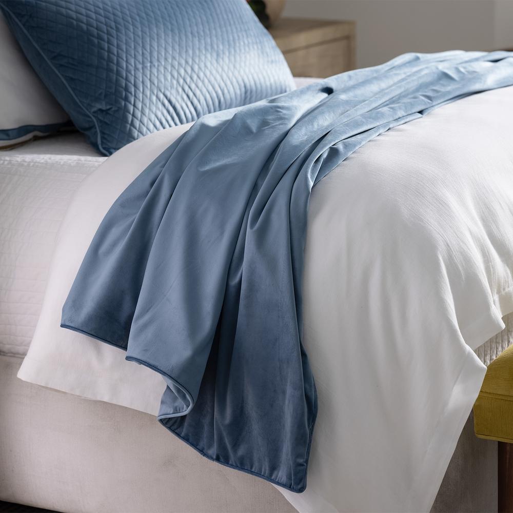 Milo Smoky Blue Decorative Throw 50" x 90" Throws By Lili Alessandra