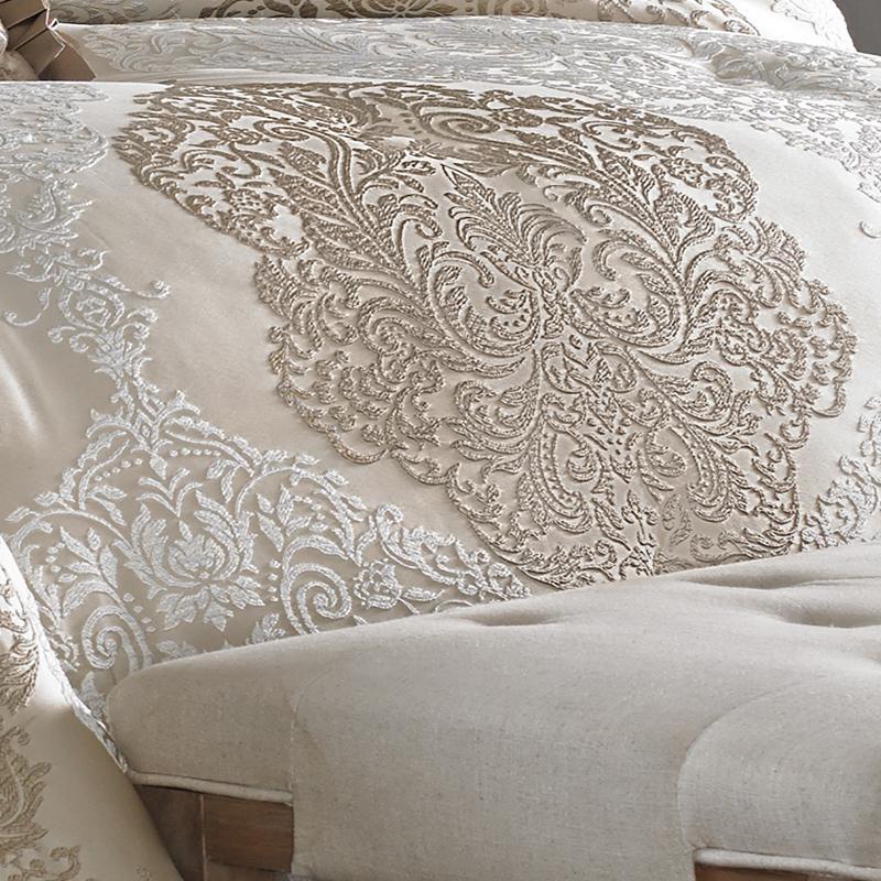 J Queen LaScala Gold 4-Piece Comforter Set in KING- Final Sale Comforter Sets By US Office - Latest-bedding