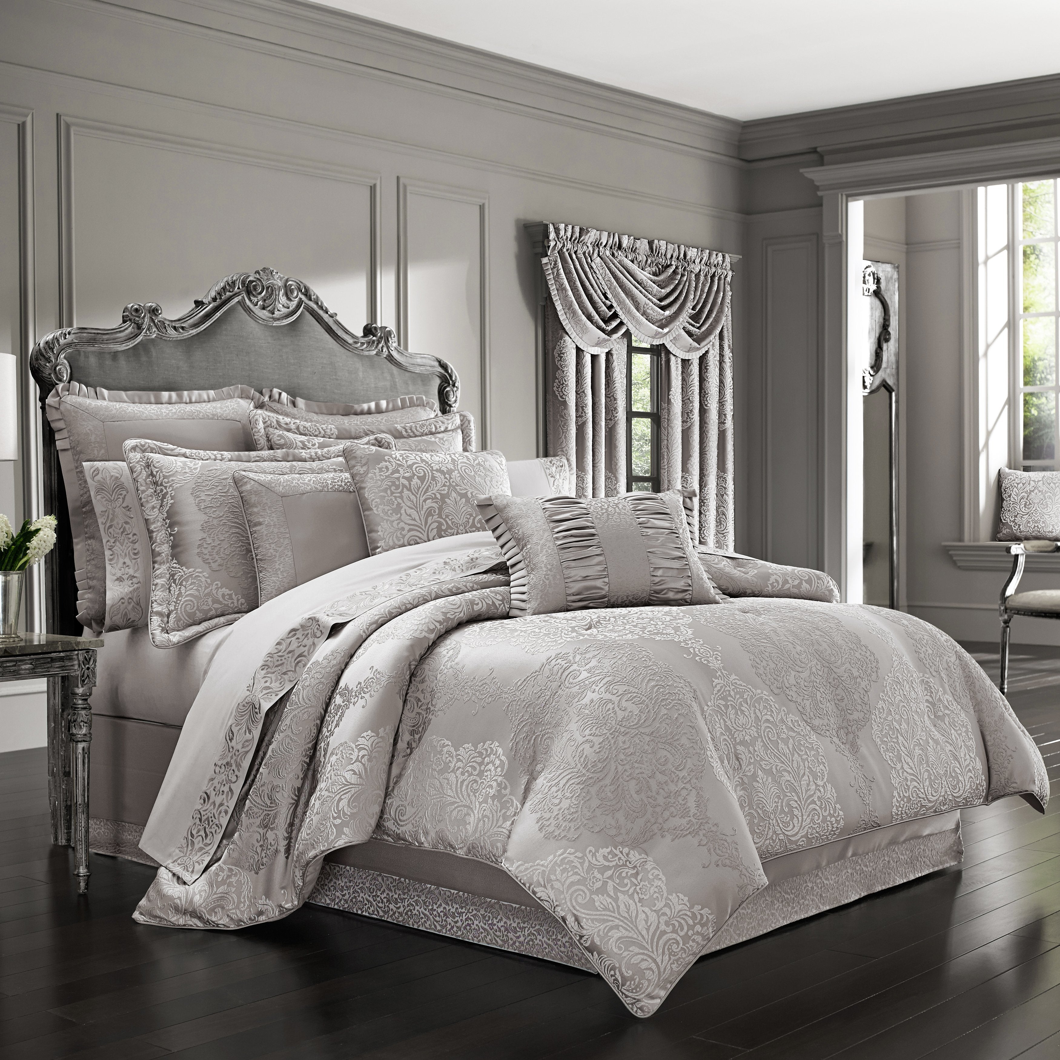 LaScala Silver 4-Piece Comforter Set By J Queen Comforter Sets By J. Queen New York
