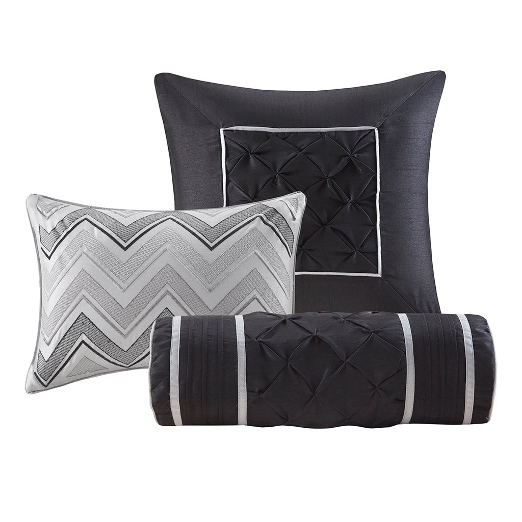Laurel Grey 7-Piece Comforter Set Comforter Sets By JLA HOME/Olliix (E & E Co., Ltd)