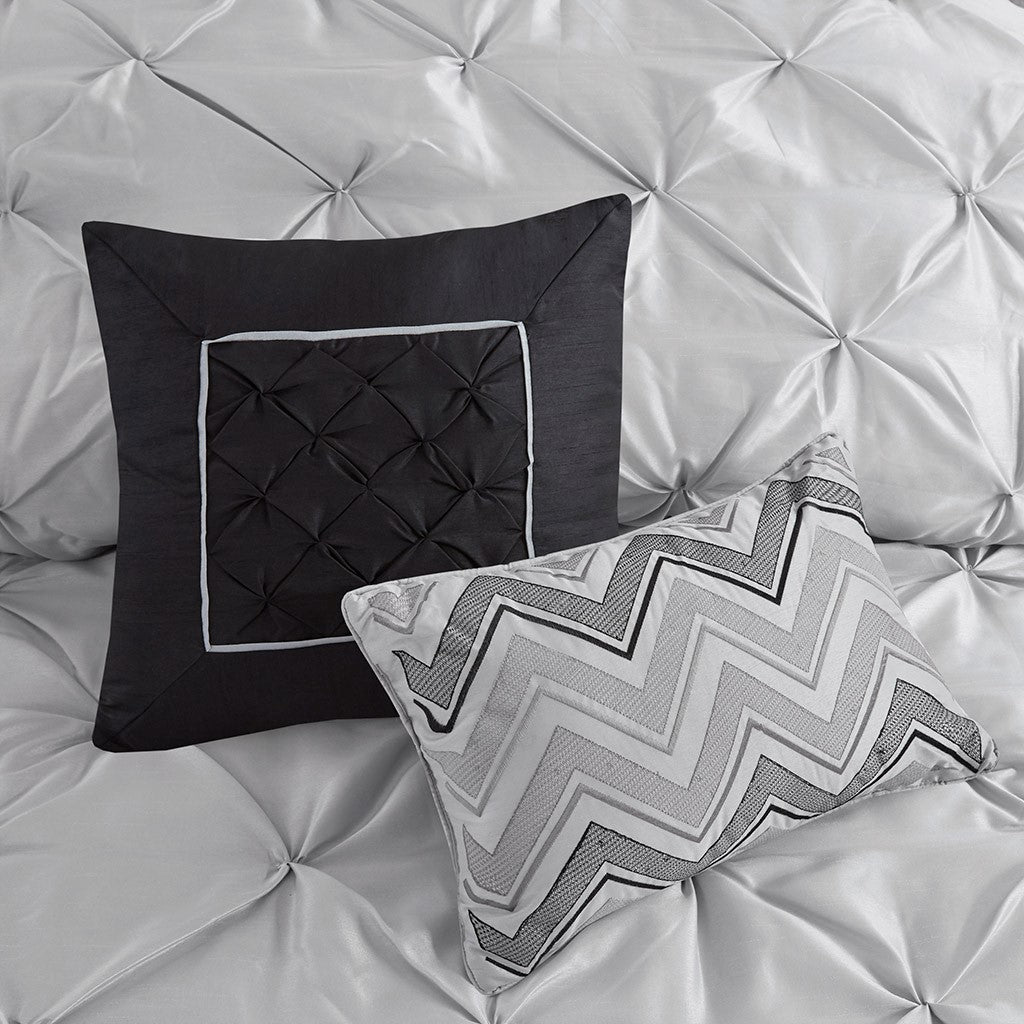 Laurel Grey 7-Piece Comforter Set Comforter Sets By JLA HOME/Olliix (E & E Co., Ltd)
