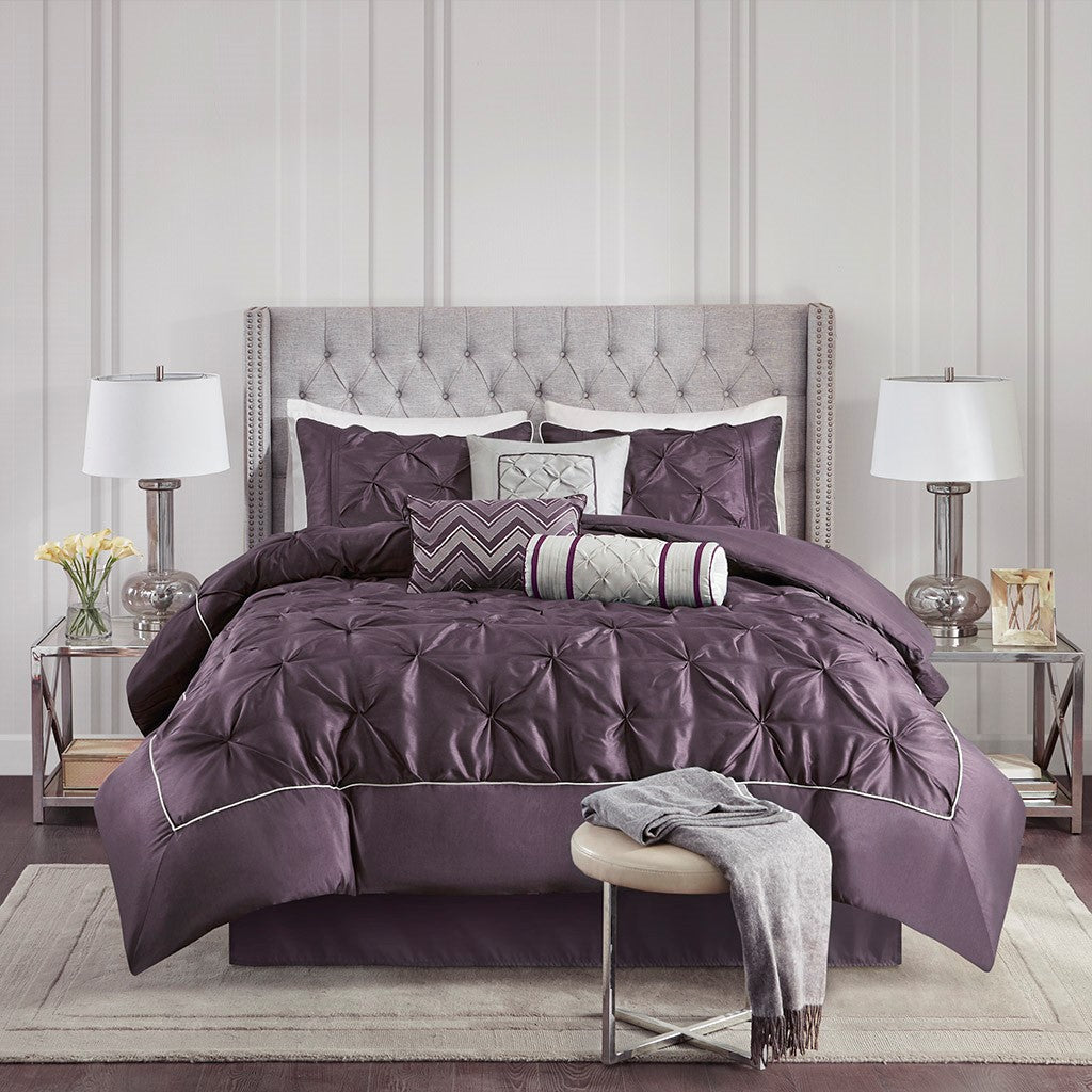 Laurel Plum 7-Piece Comforter Set Comforter Sets By JLA HOME/Olliix (E & E Co., Ltd)