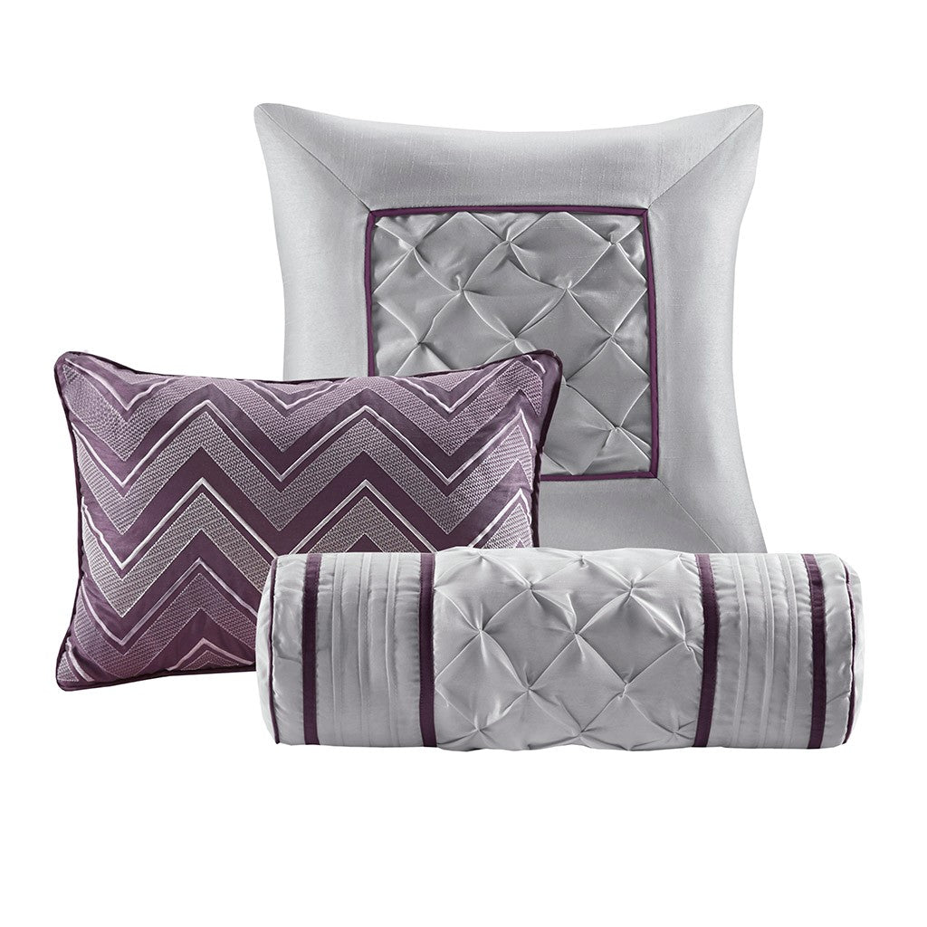 Laurel Plum 7-Piece Comforter Set Comforter Sets By JLA HOME/Olliix (E & E Co., Ltd)