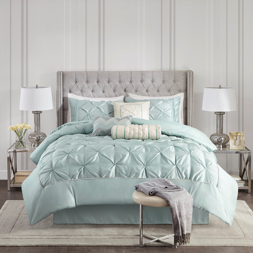 Laurel Seafoam 7-Piece Comforter Set Comforter Sets By JLA HOME/Olliix (E & E Co., Ltd)