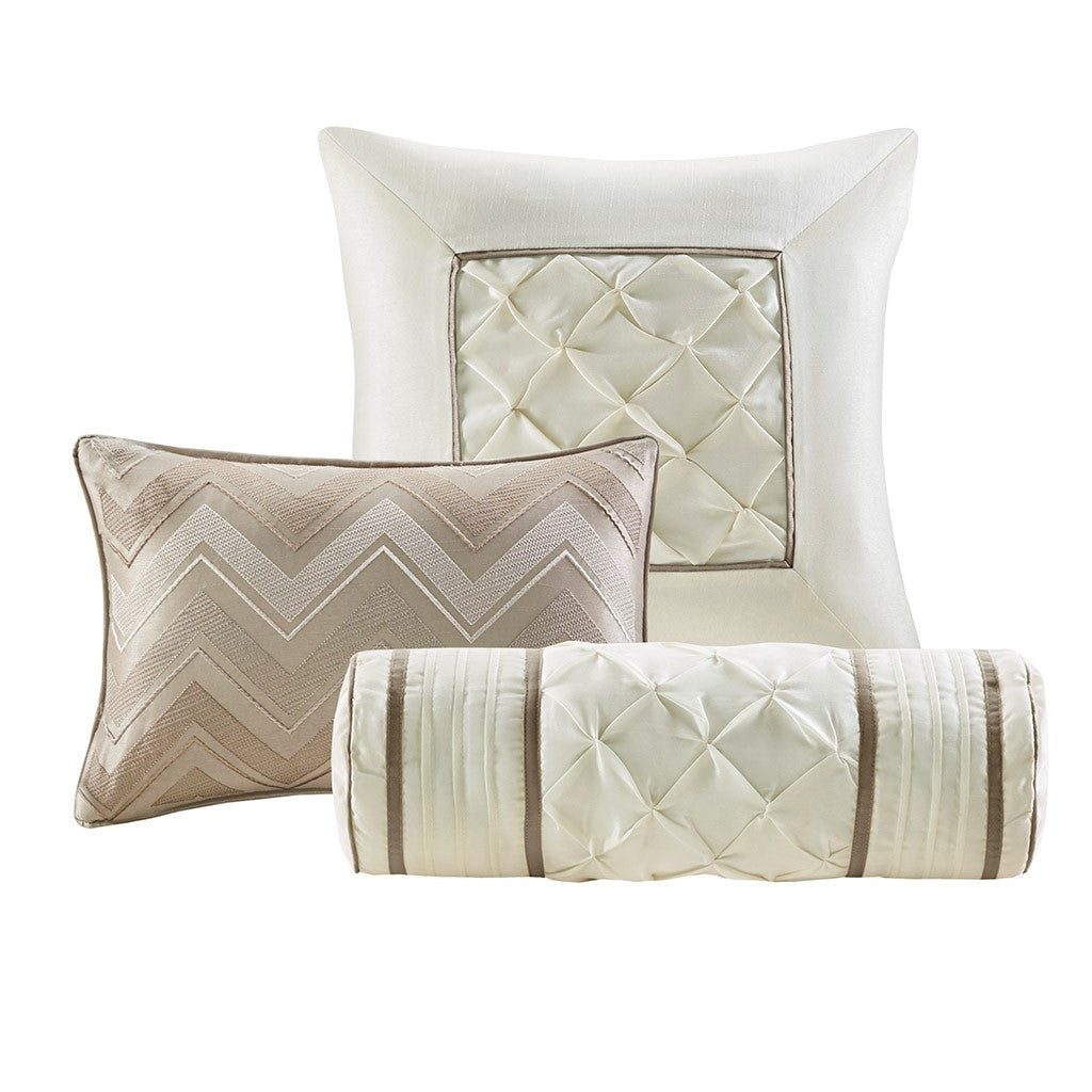 Laurel Taupe 7-Piece Comforter Set Comforter Sets By JLA HOME/Olliix (E & E Co., Ltd)