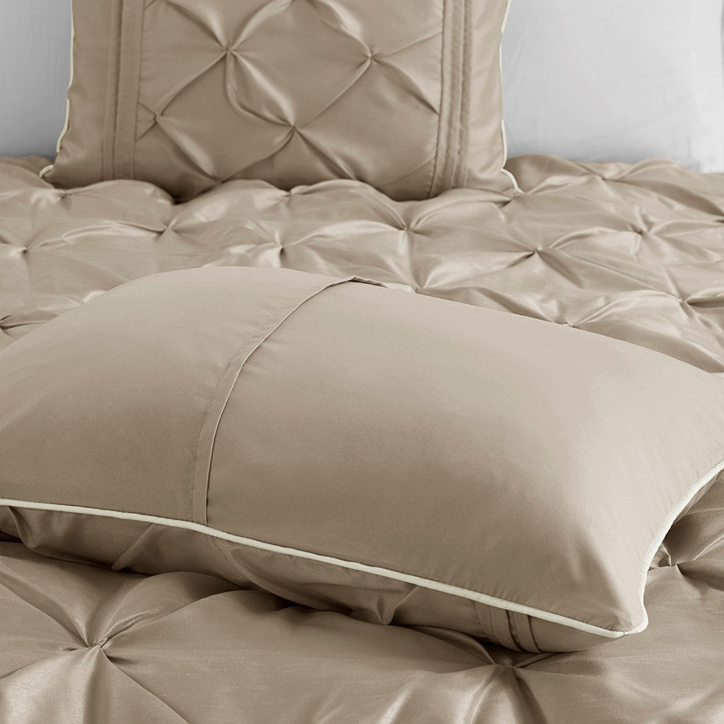 Laurel Taupe 7-Piece Comforter Set Comforter Sets By JLA HOME/Olliix (E & E Co., Ltd)