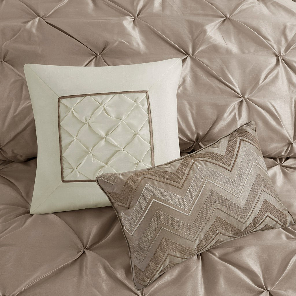 Laurel Taupe 7-Piece Comforter Set Comforter Sets By JLA HOME/Olliix (E & E Co., Ltd)