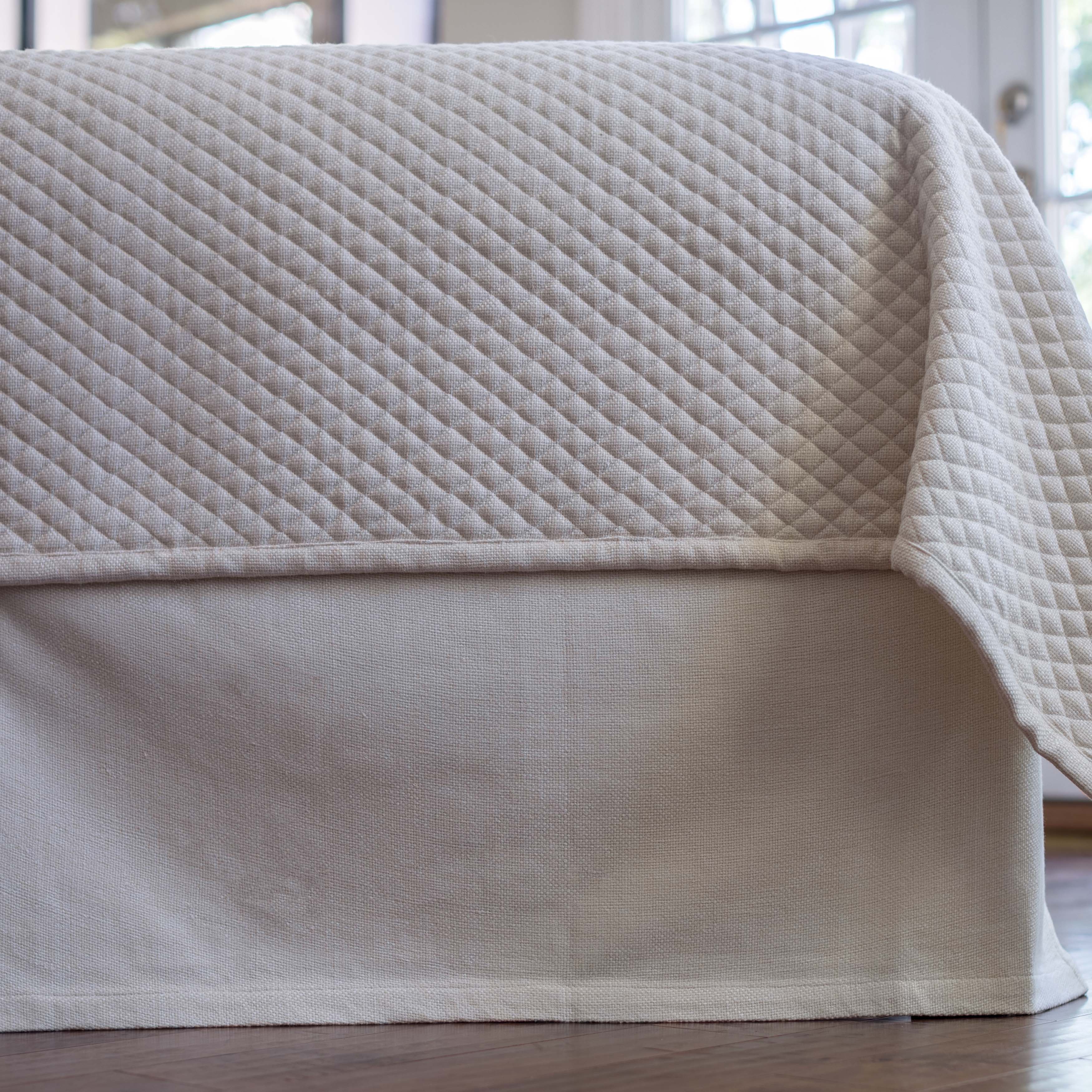 Laurie Ivory Basketweave Diamond Bedskirt Bedskirt By Lili Alessandra
