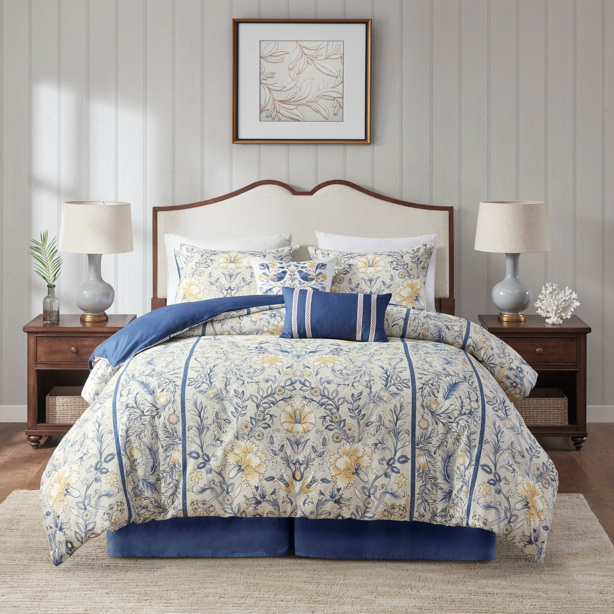 Livia Blue 6-Piece Comforter Set Comforter Sets By JLA HOME/Olliix (E & E Co., Ltd)