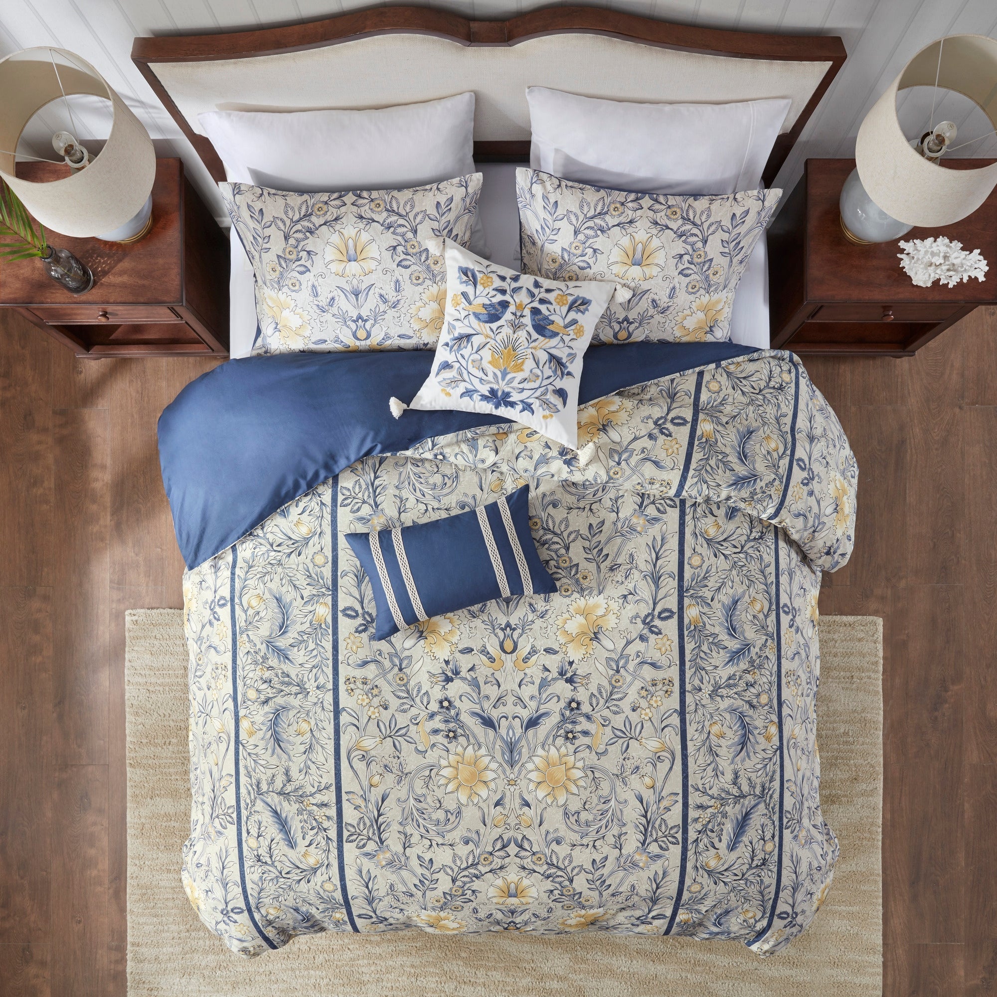 Livia Blue 6-Piece Comforter Set Comforter Sets By JLA HOME/Olliix (E & E Co., Ltd)