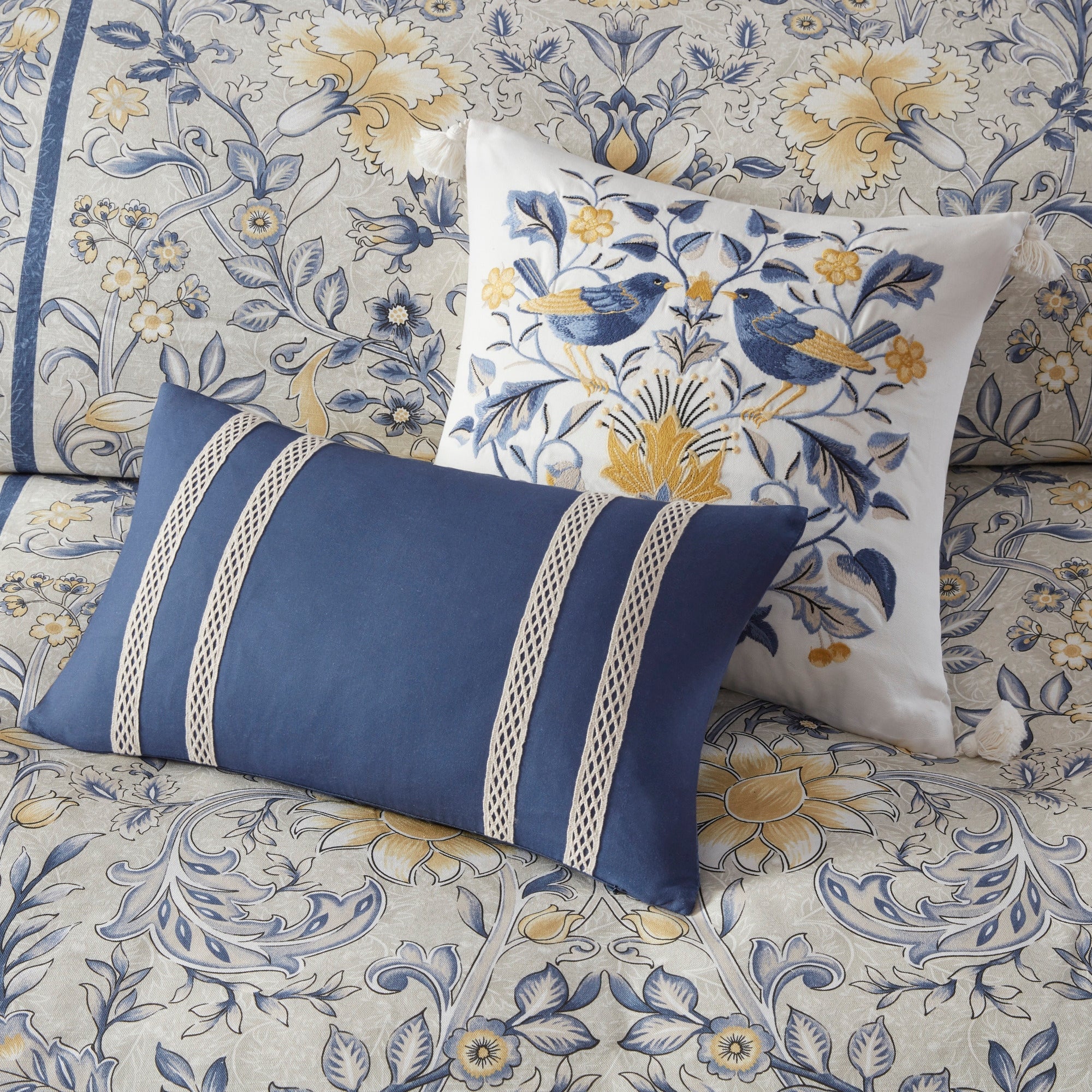 Livia Blue 6-Piece Comforter Set Comforter Sets By JLA HOME/Olliix (E & E Co., Ltd)