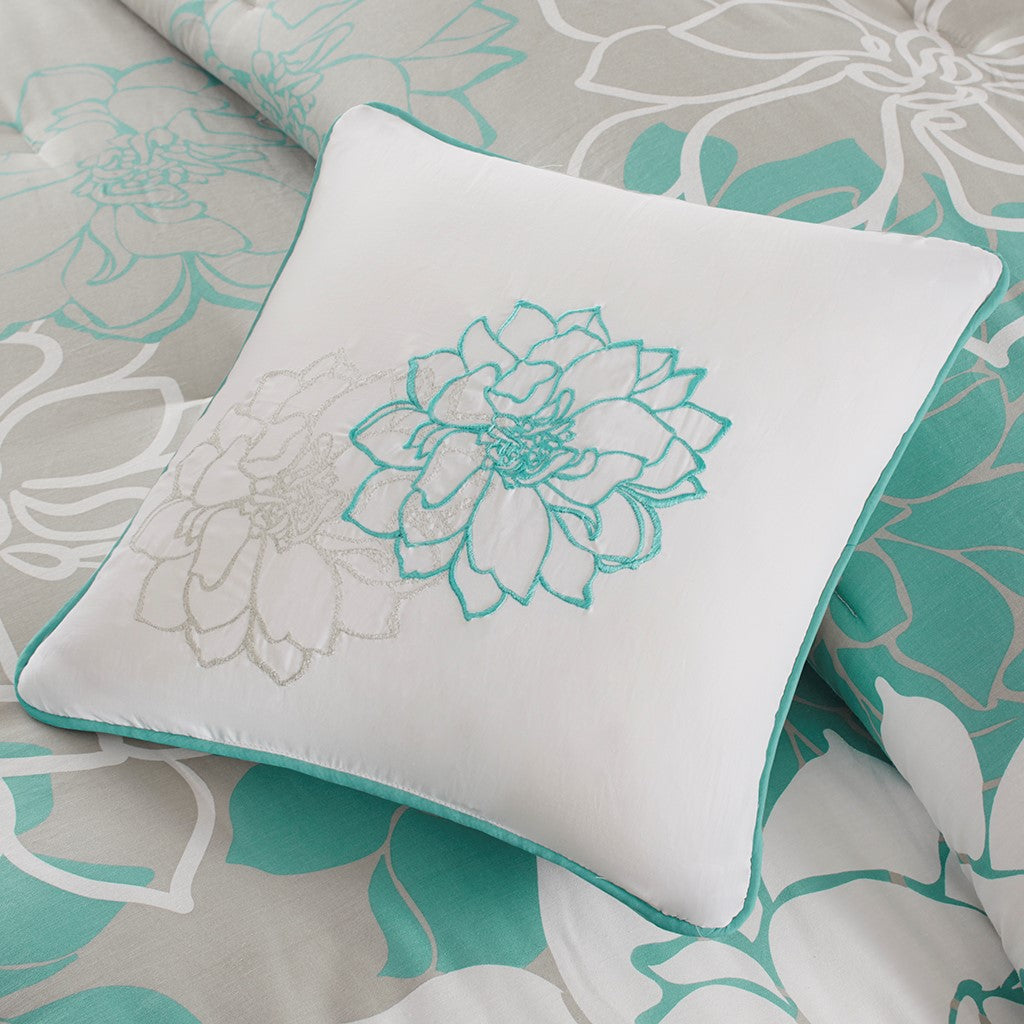 Lola Aqua 7-Piece Comforter Set Comforter Sets By JLA HOME/Olliix (E & E Co., Ltd)
