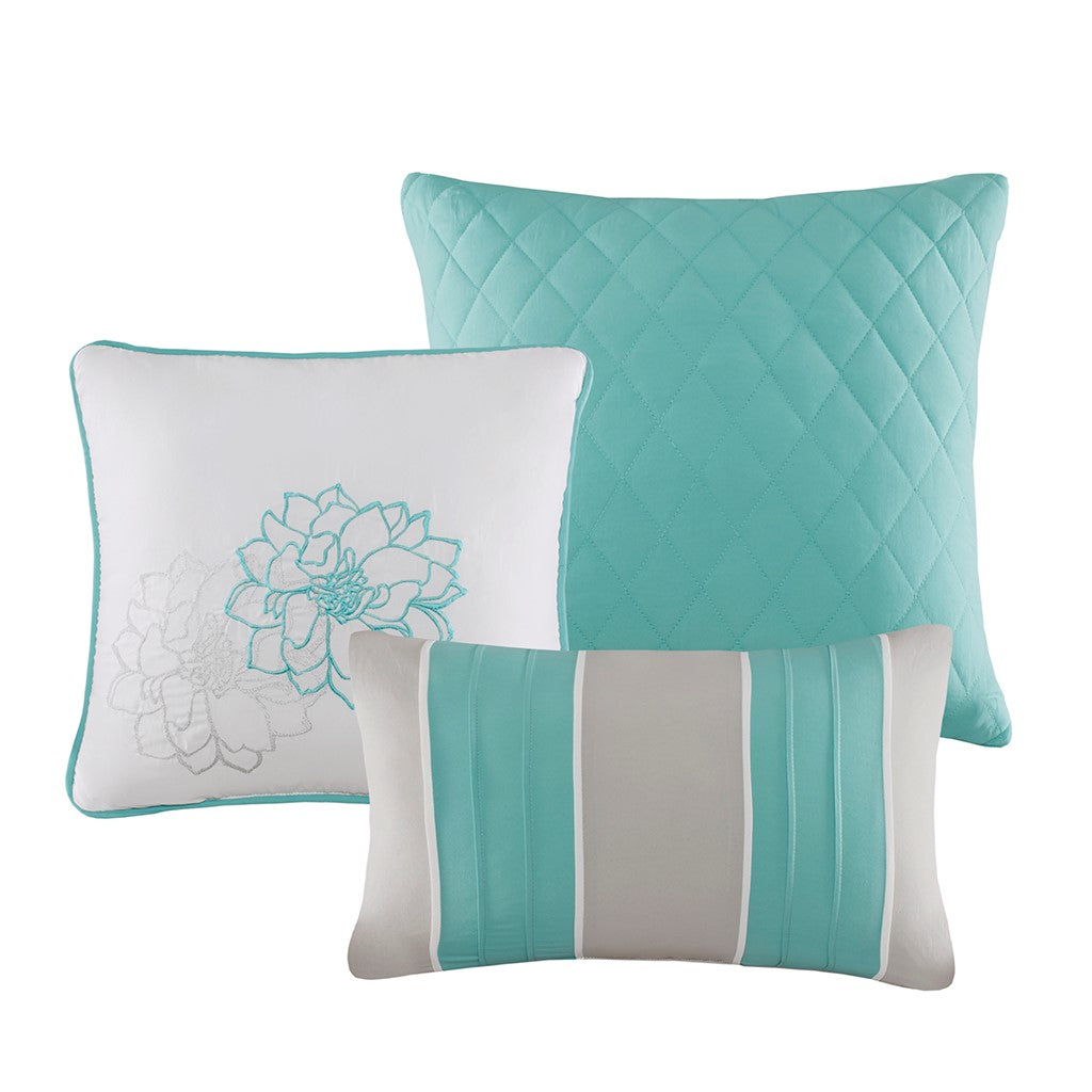 Lola Aqua 7-Piece Comforter Set Comforter Sets By JLA HOME/Olliix (E & E Co., Ltd)