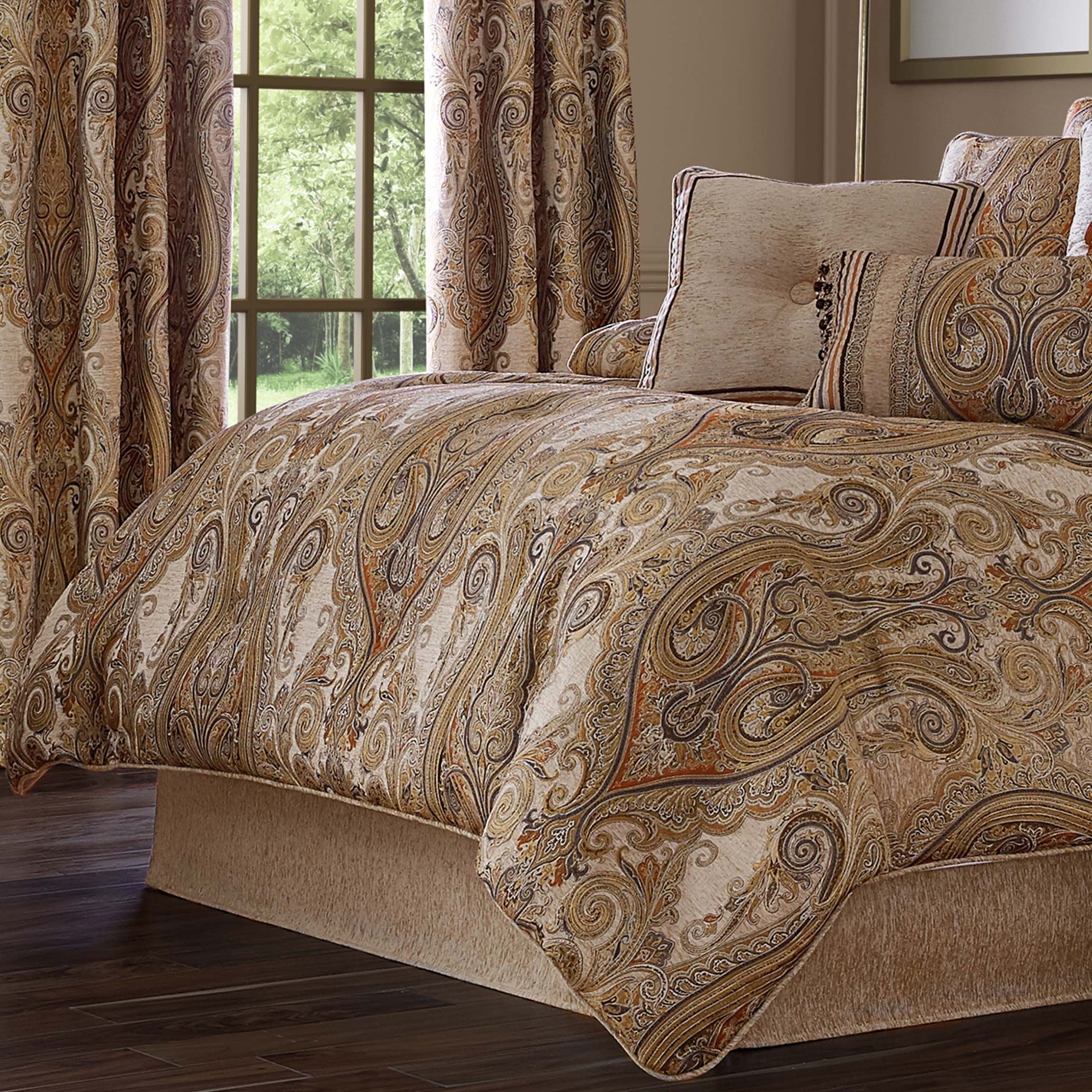 Luciana Beige 4-Piece Comforter Set By J Queen Comforter Sets By J. Queen New York