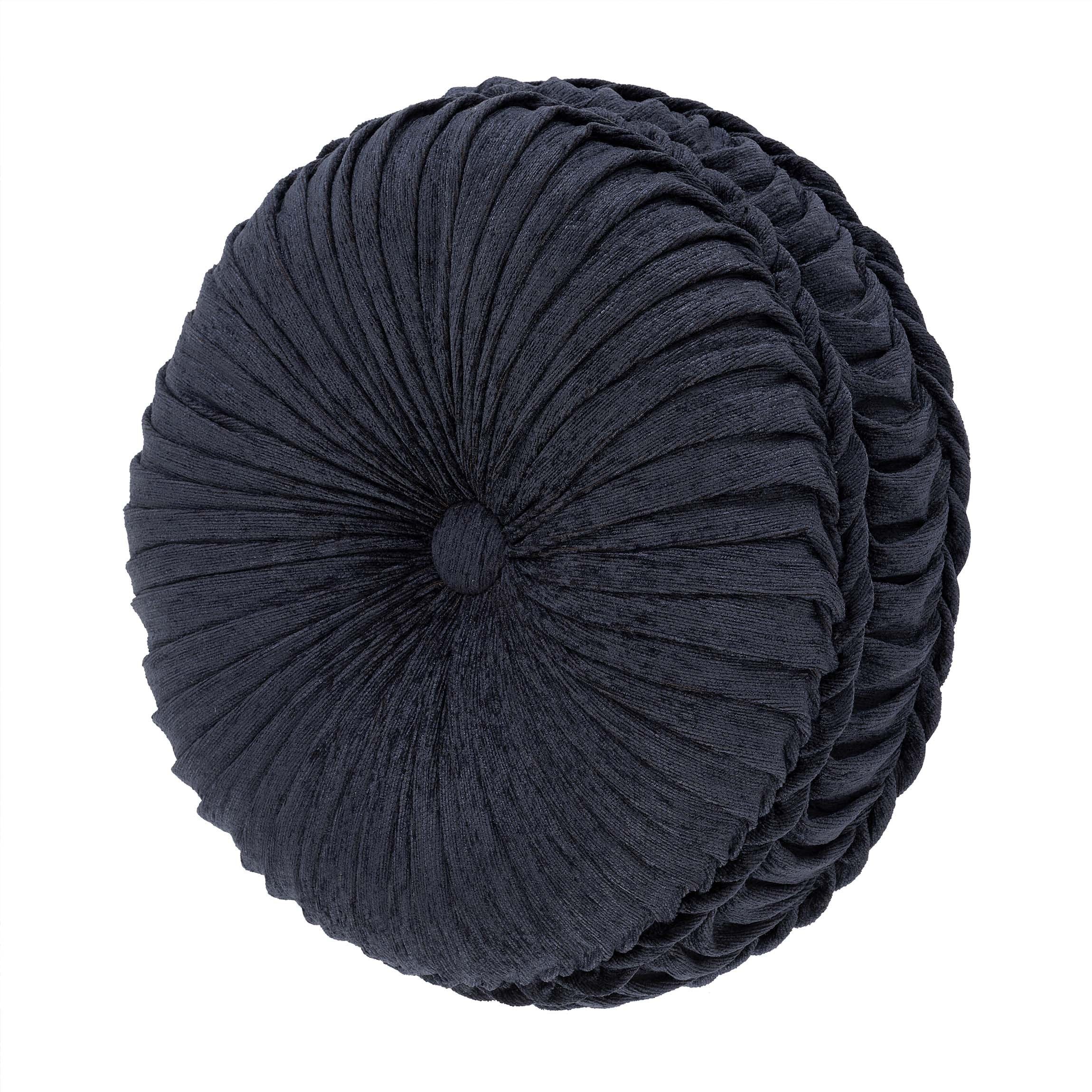 Luciana Indigo Round Decorative Throw Pillow 15" X 15" By J Queen Throw Pillows By J. Queen New York
