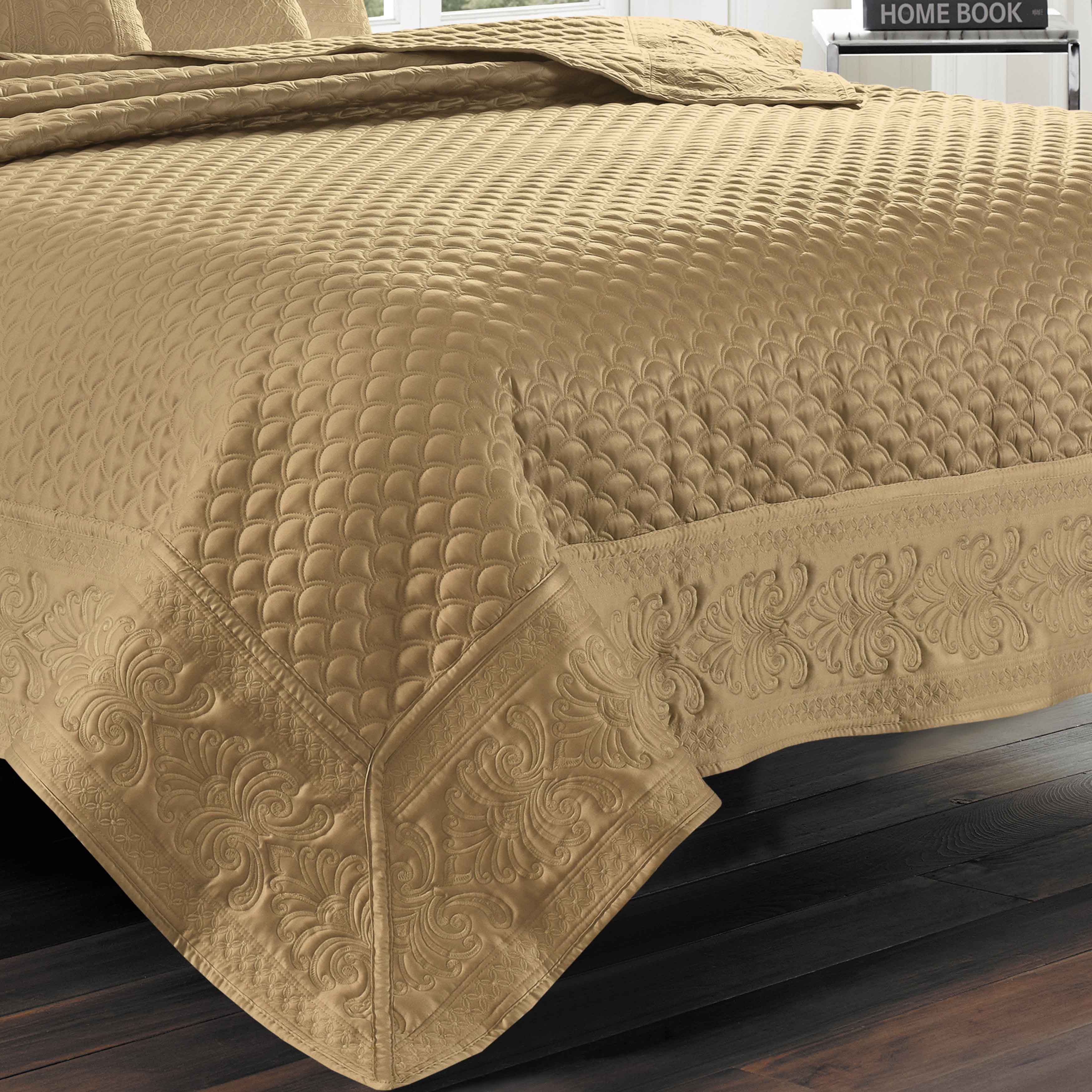Lyndon Gold Quilted Coverlet Coverlet By J. Queen New York