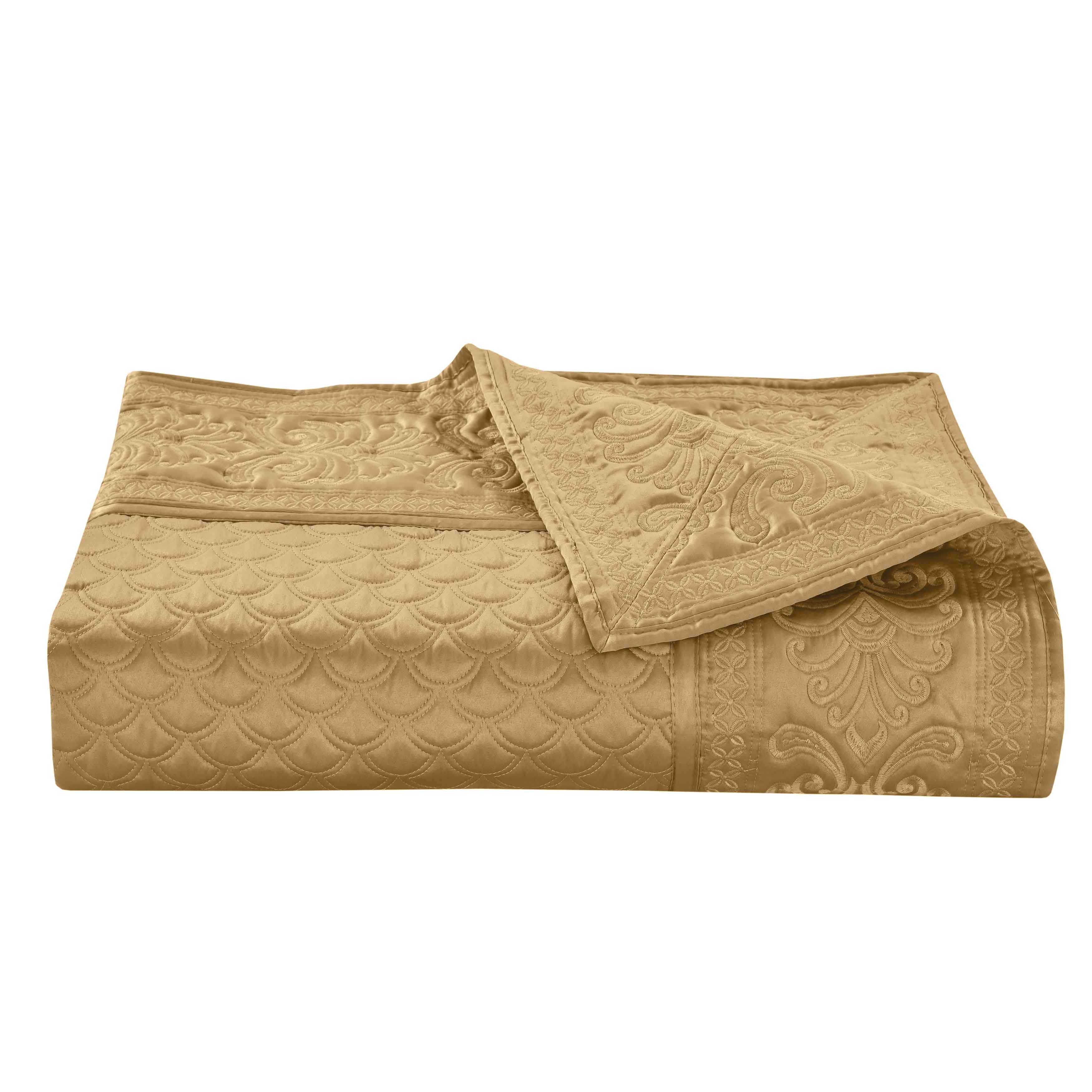Lyndon Gold Quilted Coverlet Coverlet By J. Queen New York