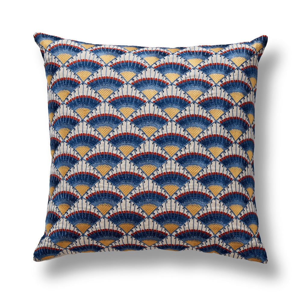 Maiolica Blues Square Decorative Throw Pillow 24" x 24" Throw Pillows By Ann Gish
