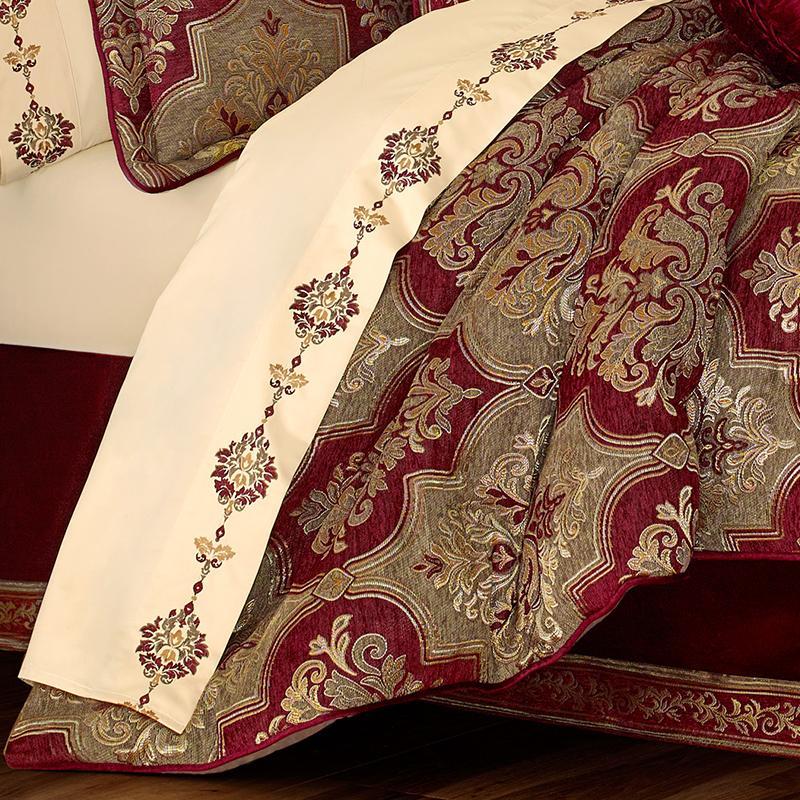 J Queen Maribella Crimson 4-Piece Comforter Set in Queen- Final Sale Comforter Sets By US Office - Latest-bedding