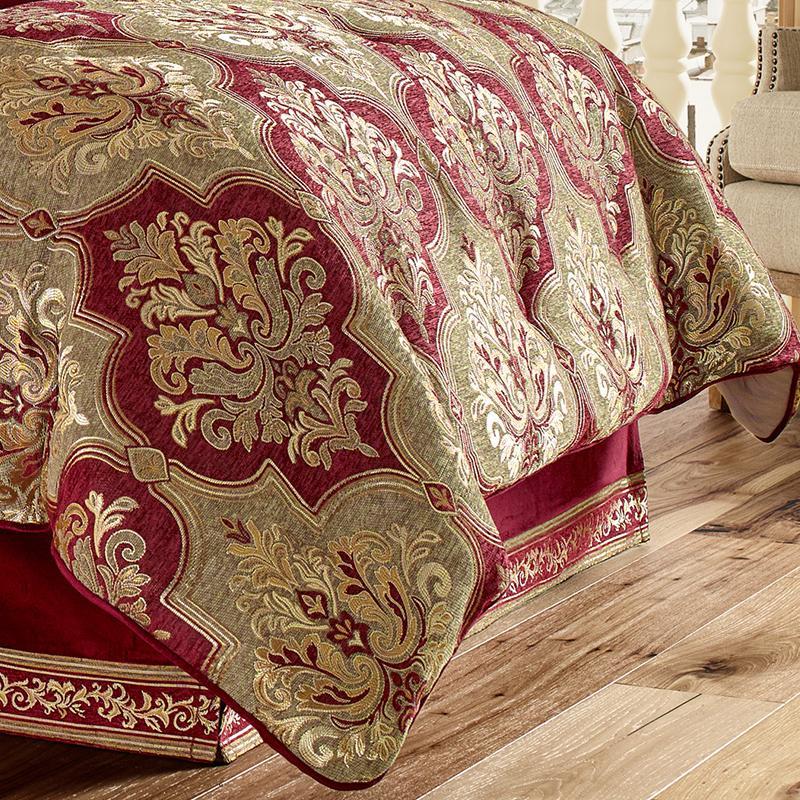 J Queen Maribella Crimson 4-Piece Comforter Set in Queen- Final Sale Comforter Sets By US Office - Latest-bedding