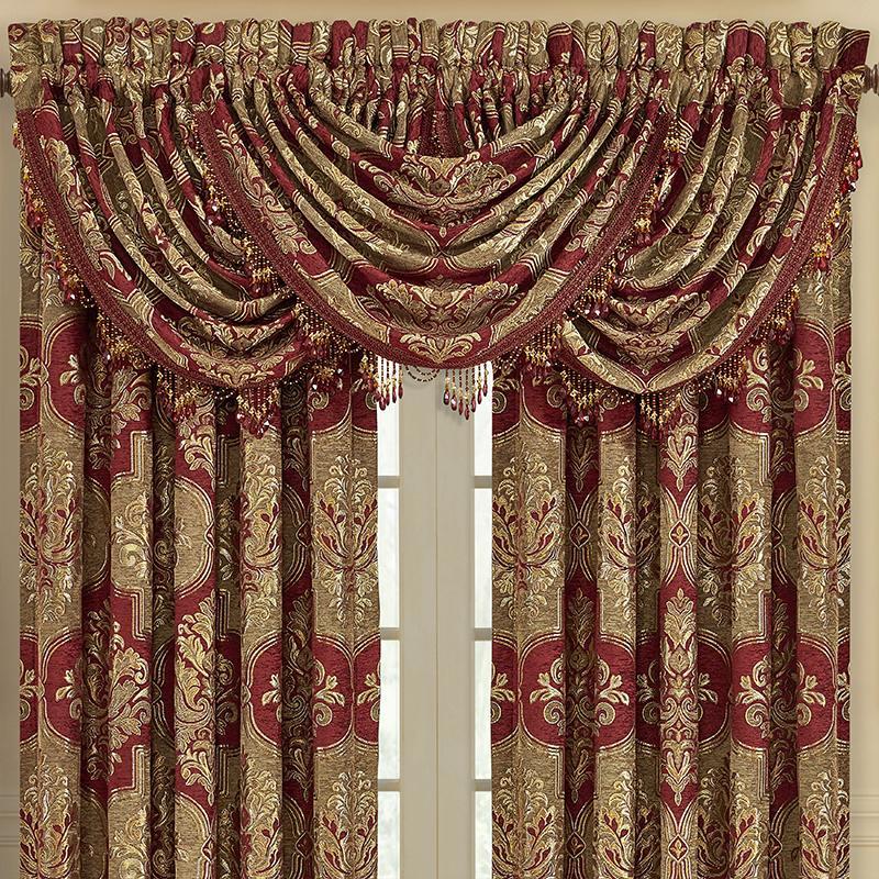 J Queen Maribella Crimson Waterfall Window Valance -Final Sale Window Valances By US Office - Latest-bedding