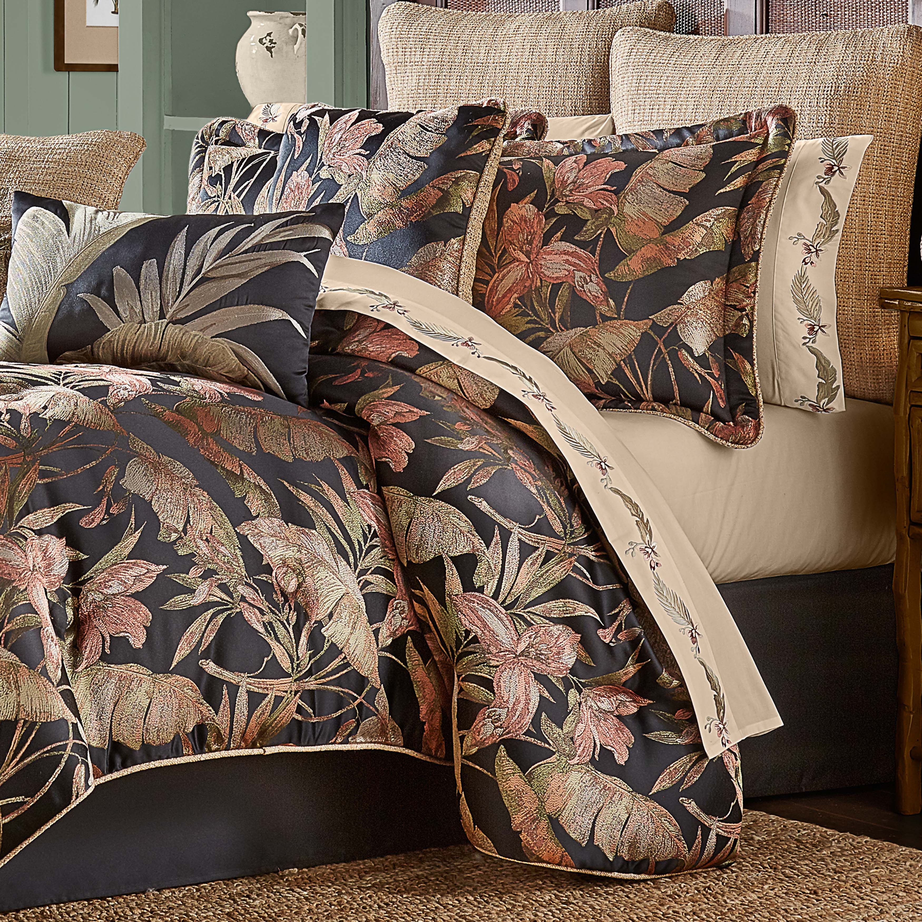 J Queen Martinique Black 4-Piece Comforter Set in King-Final Sale Comforter Sets By US Office - Latest-bedding