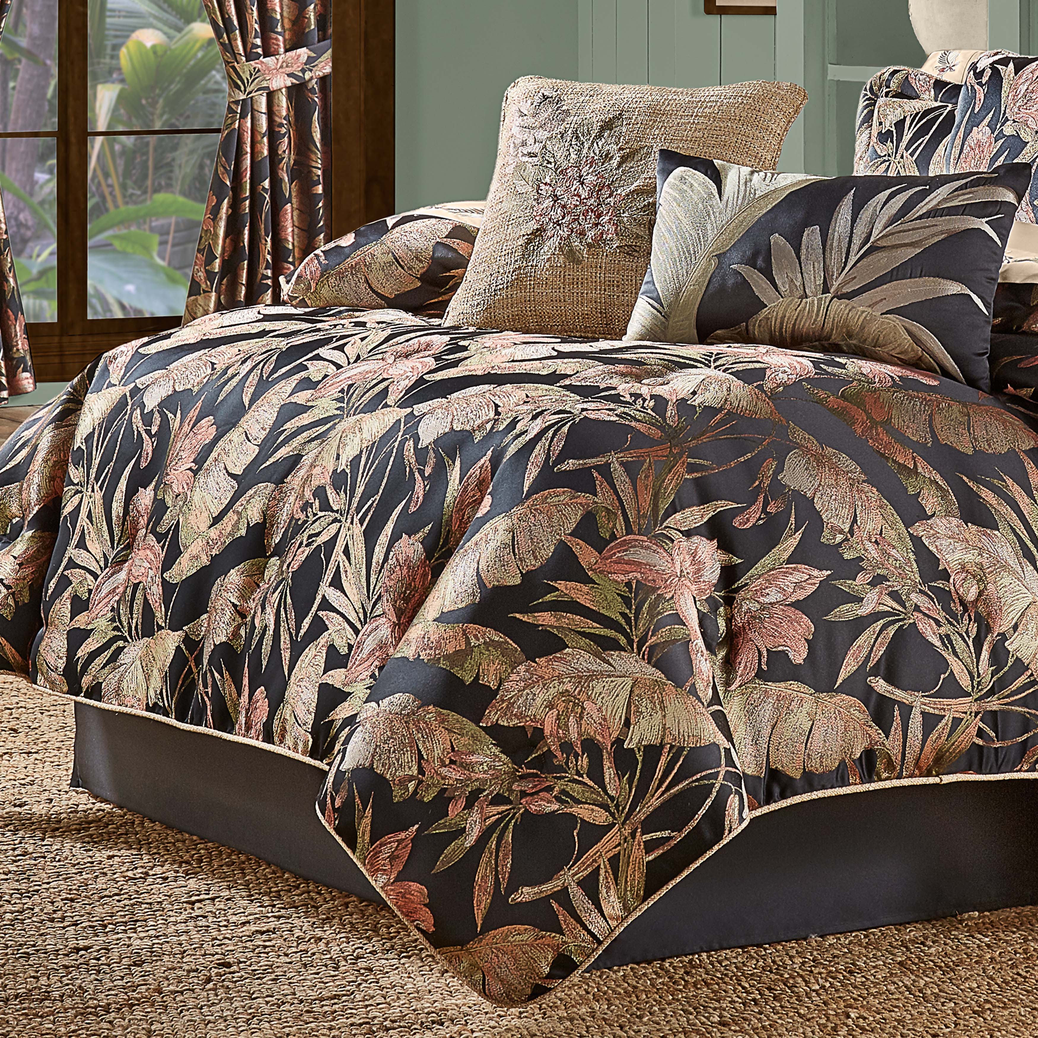 J Queen Martinique Black 4-Piece Comforter Set in King-Final Sale Comforter Sets By US Office - Latest-bedding