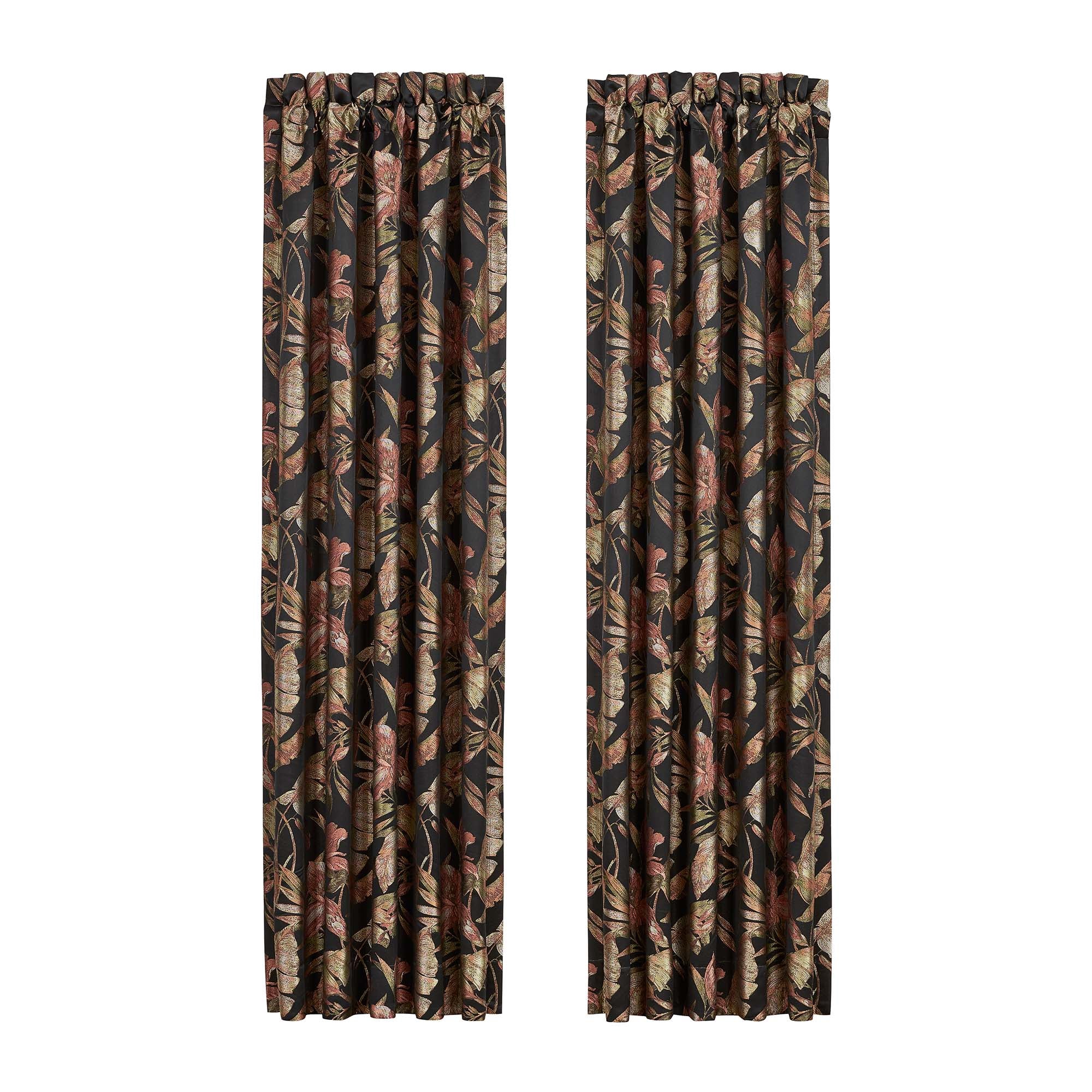 J Queen Martinique Black Window Panel Pair (Set of 2) -Final Sale Window Panels By US Office - Latest-bedding