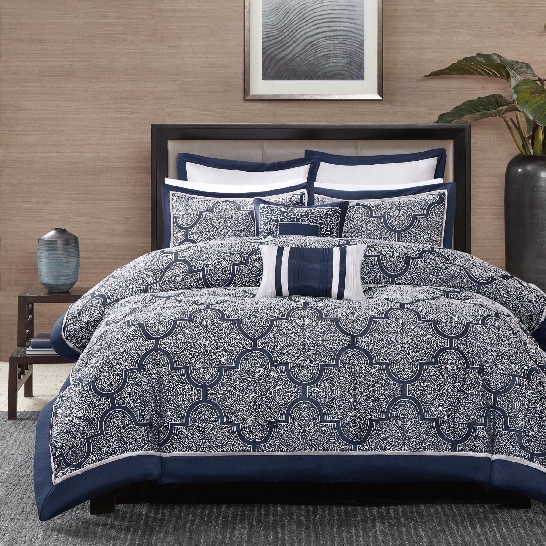 Coyuchi Navy 8-Piece Comforter Set Comforter Sets By JLA HOME/Olliix (E & E Co., Ltd)