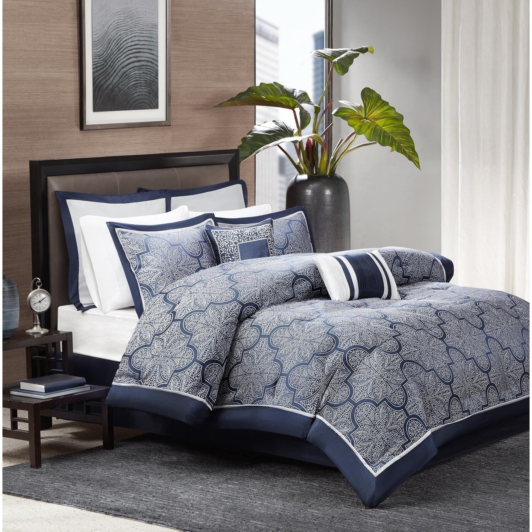 Coyuchi Navy 8-Piece Comforter Set Comforter Sets By JLA HOME/Olliix (E & E Co., Ltd)