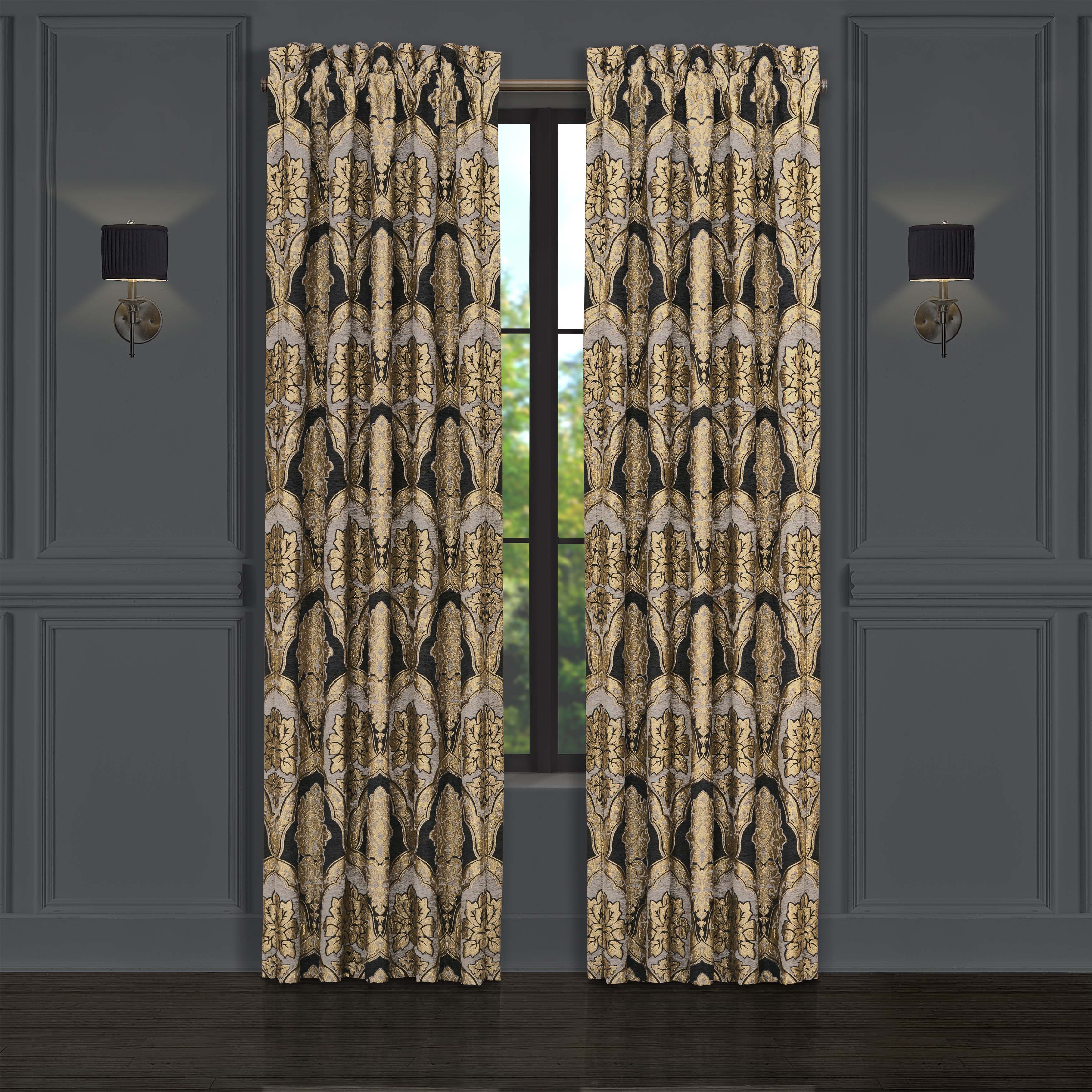 Melina Black Window Panel Pair (Set of 2) Window Panels By J. Queen New York