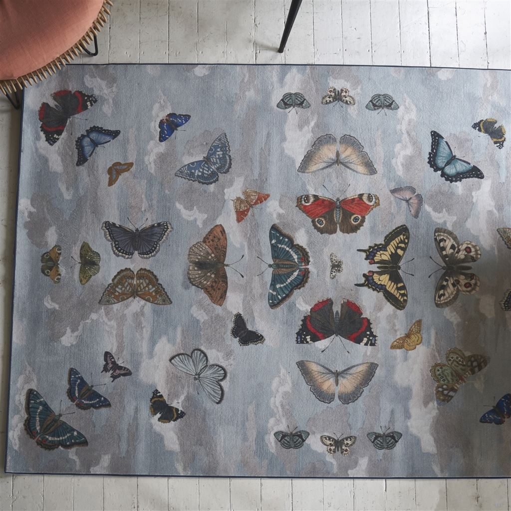 Mirrored Butterflies Sky Floor Rug Rug By Designers Guild