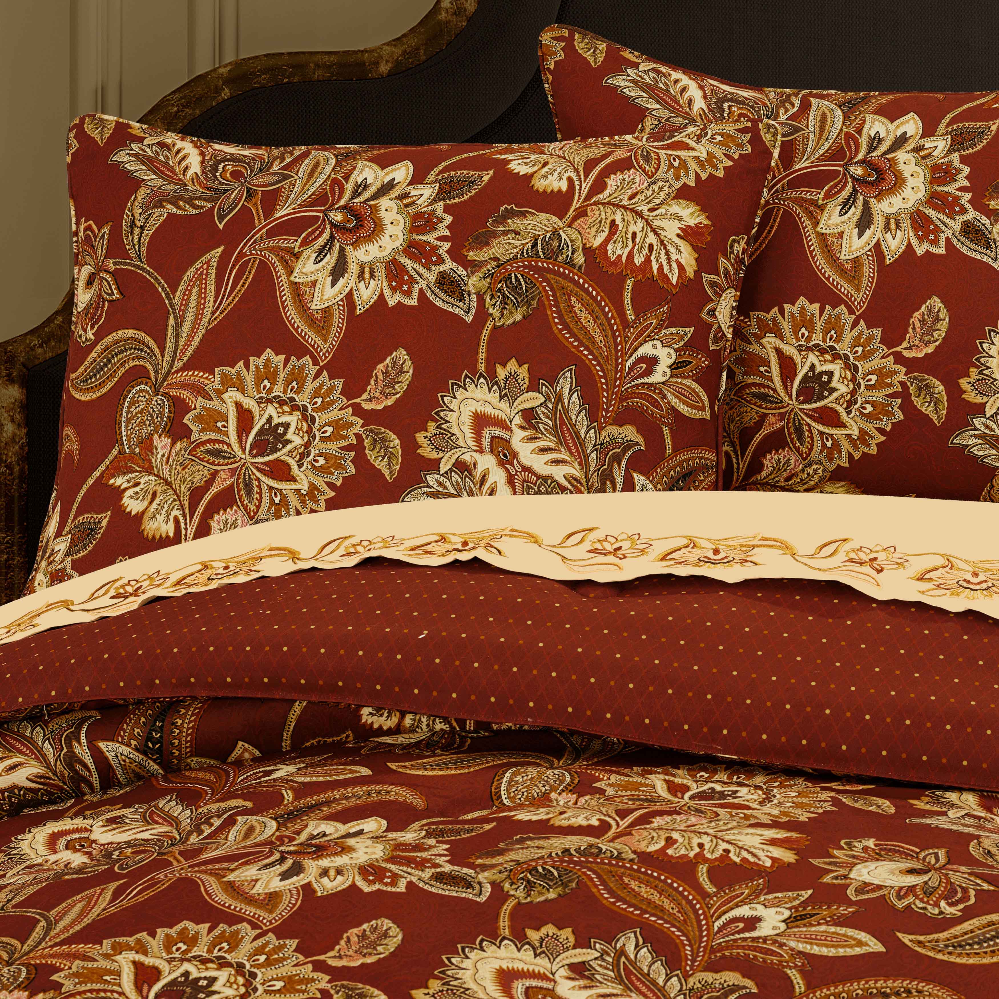 Montecito Red 4-Piece Comforter Set by J Queen Comforter Sets By J. Queen New York