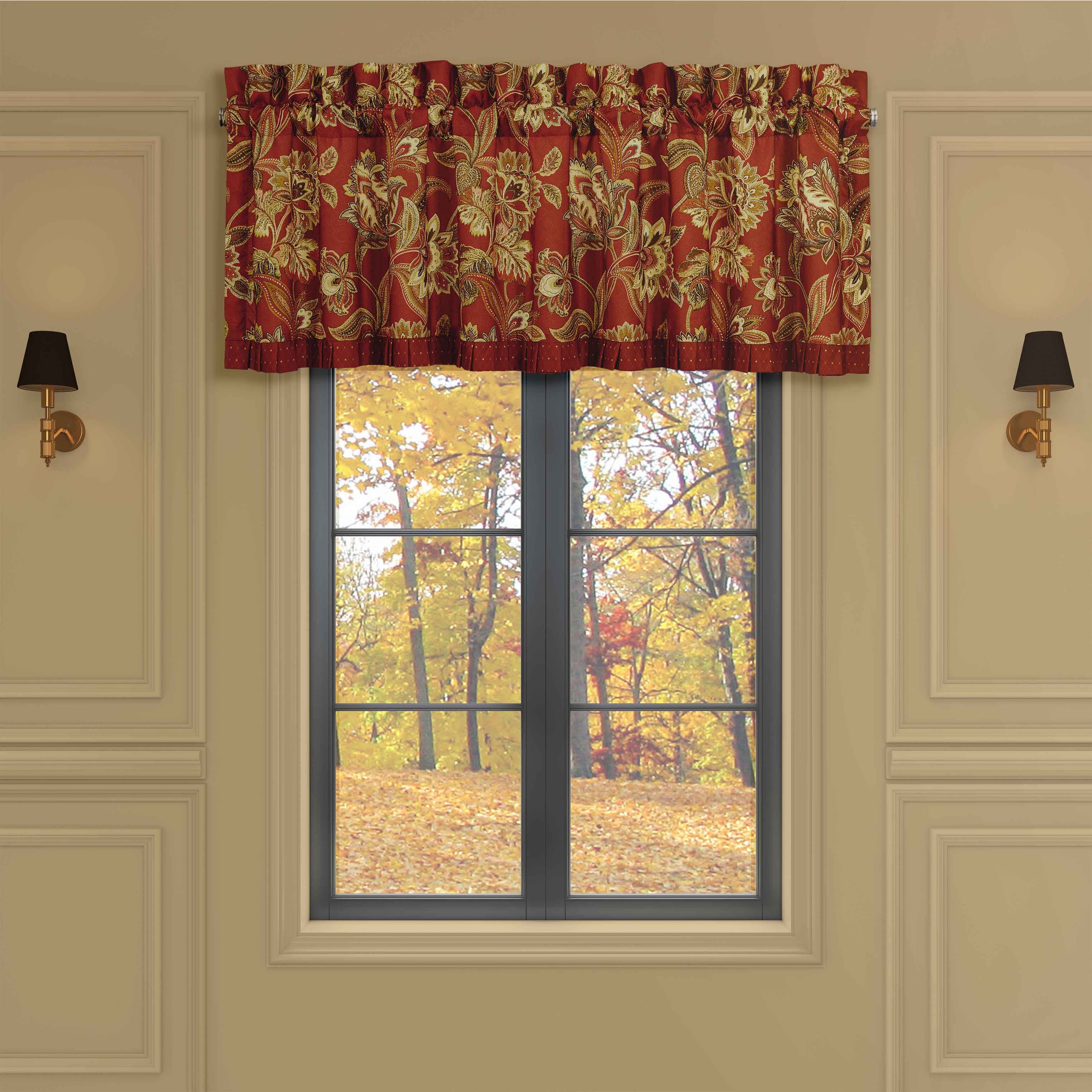 Montecito Red Straight Window Valance- Window Valances By J. Queen New York