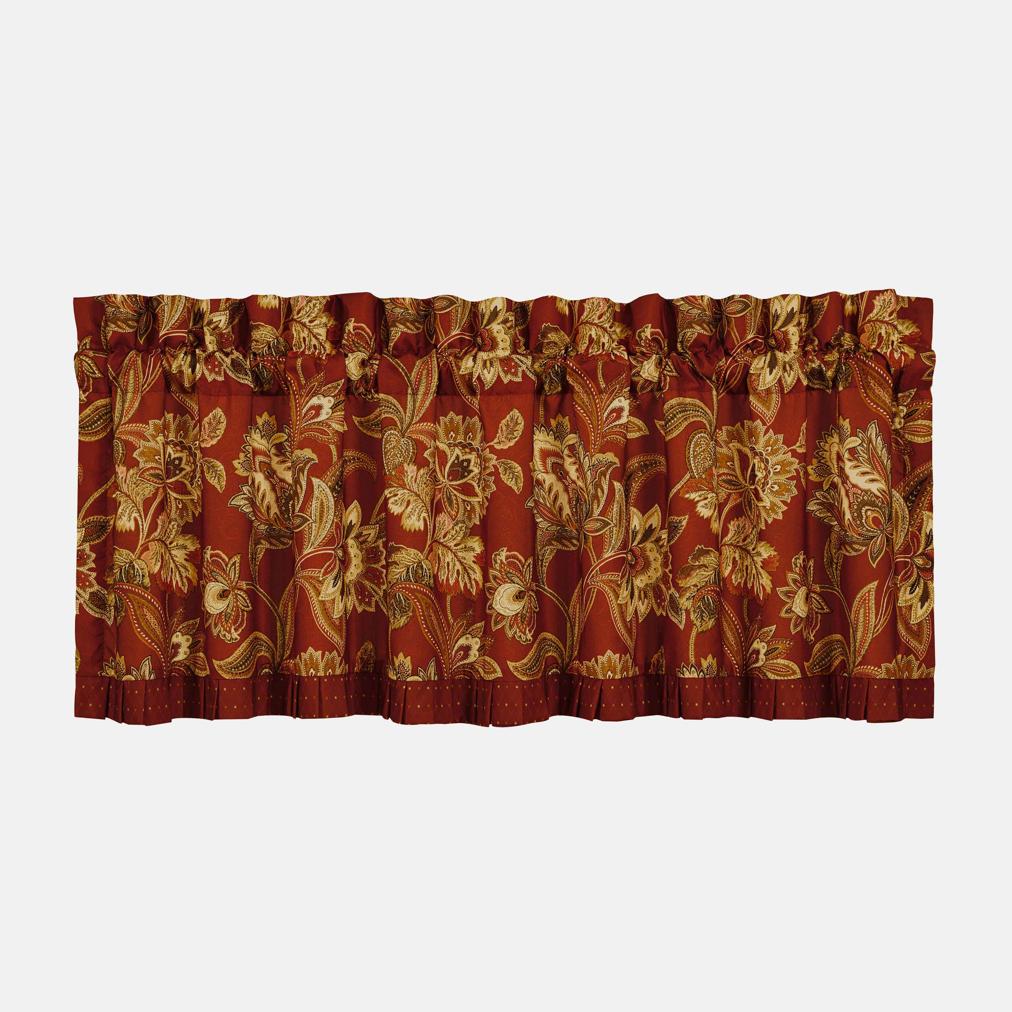 Montecito Red Straight Window Valance- Window Valances By J. Queen New York