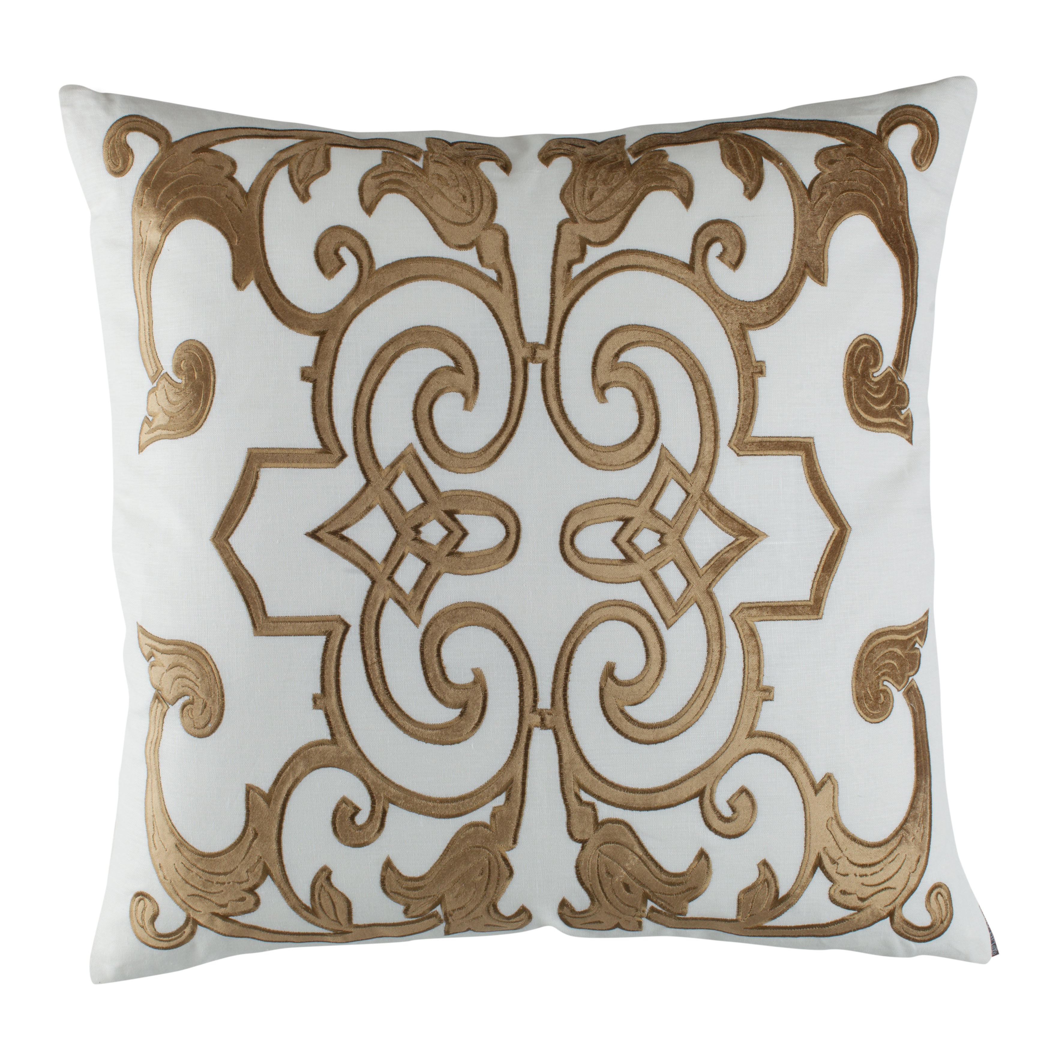 Mozart White Linen Straw Velvet Square Pillow Throw Pillows By Lili Alessandra
