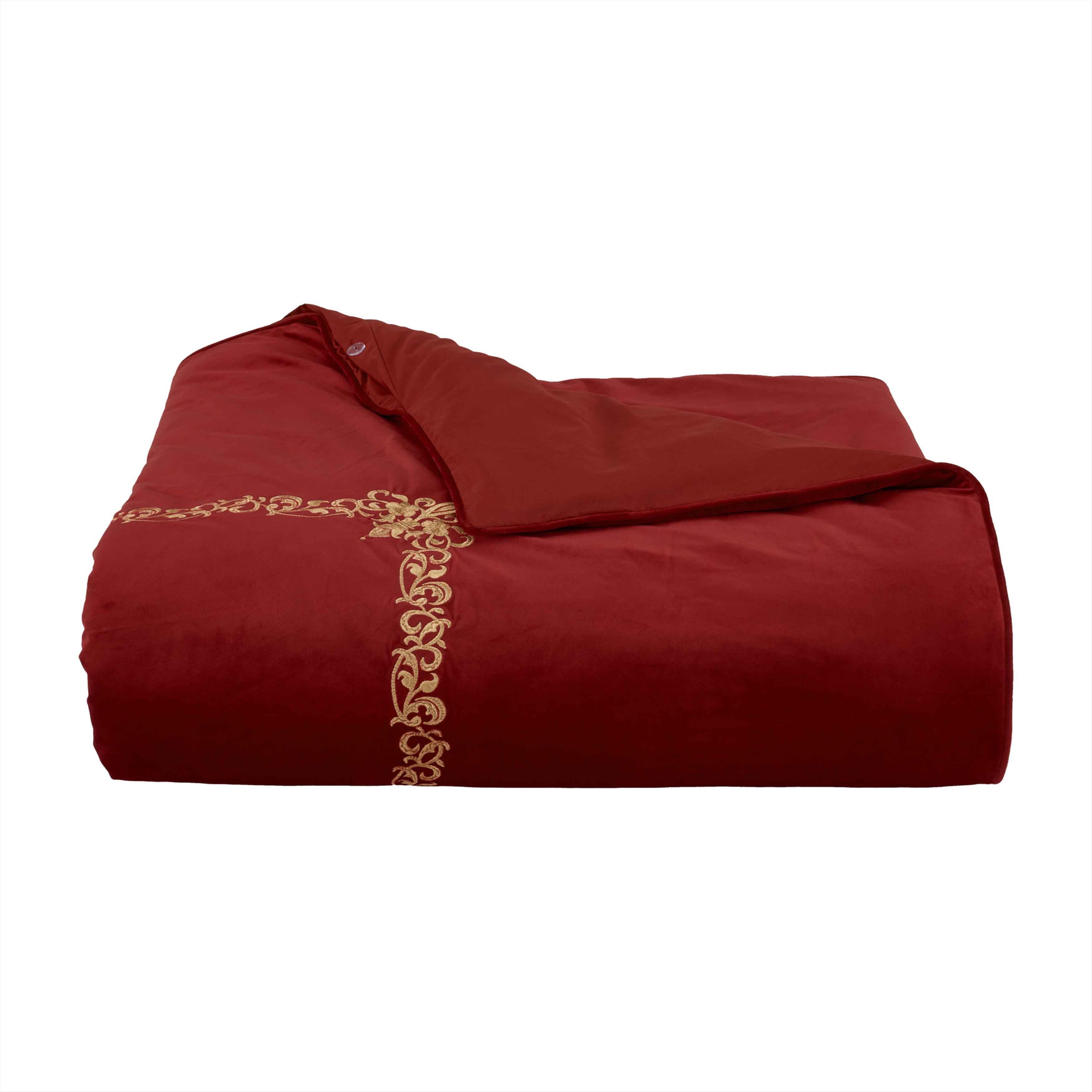 Noelle Crimson 3-Piece Duvet Cover Set Duvet Covers By J. Queen New York