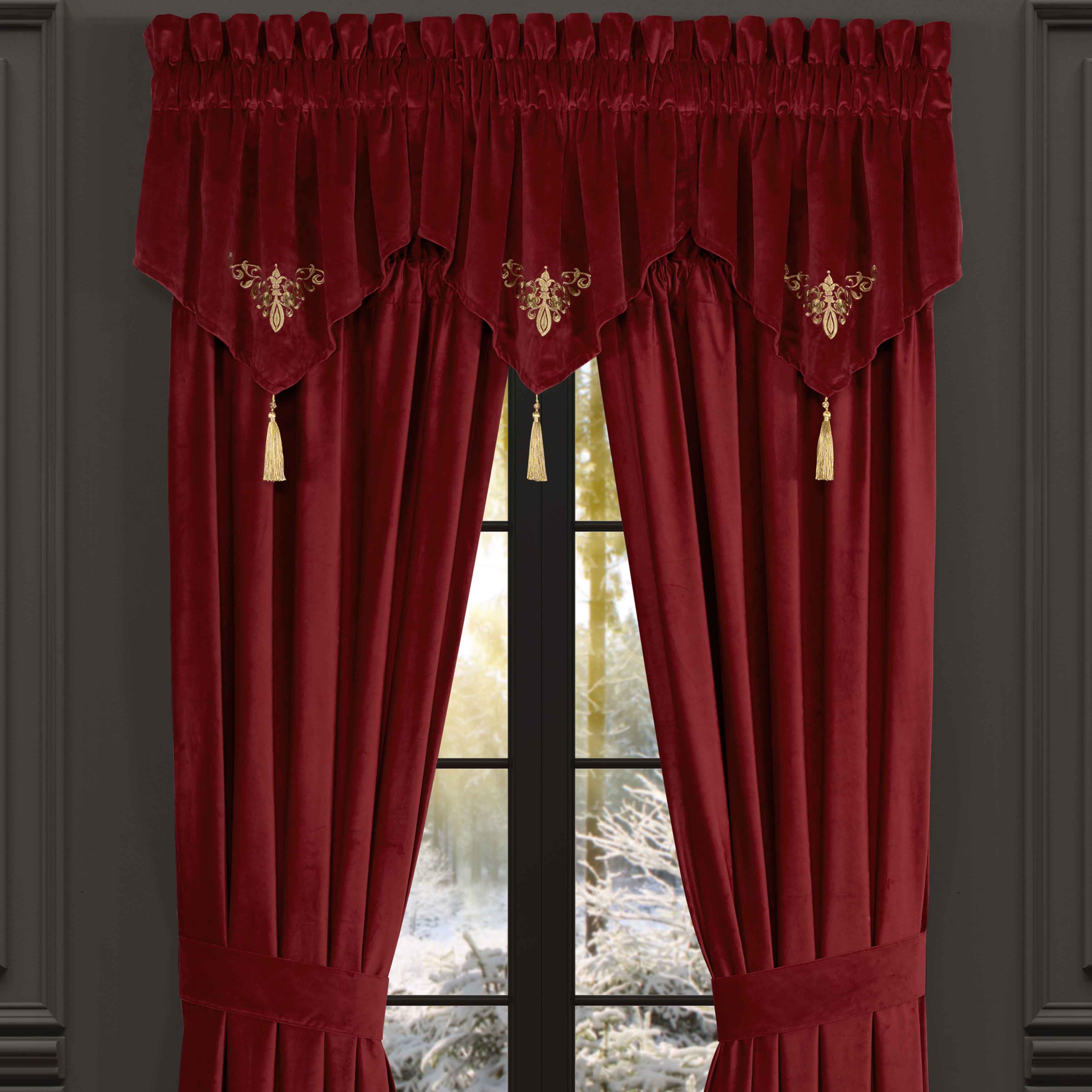 Noelle Crimson Ascot Window Valance Window Valances By J. Queen New York