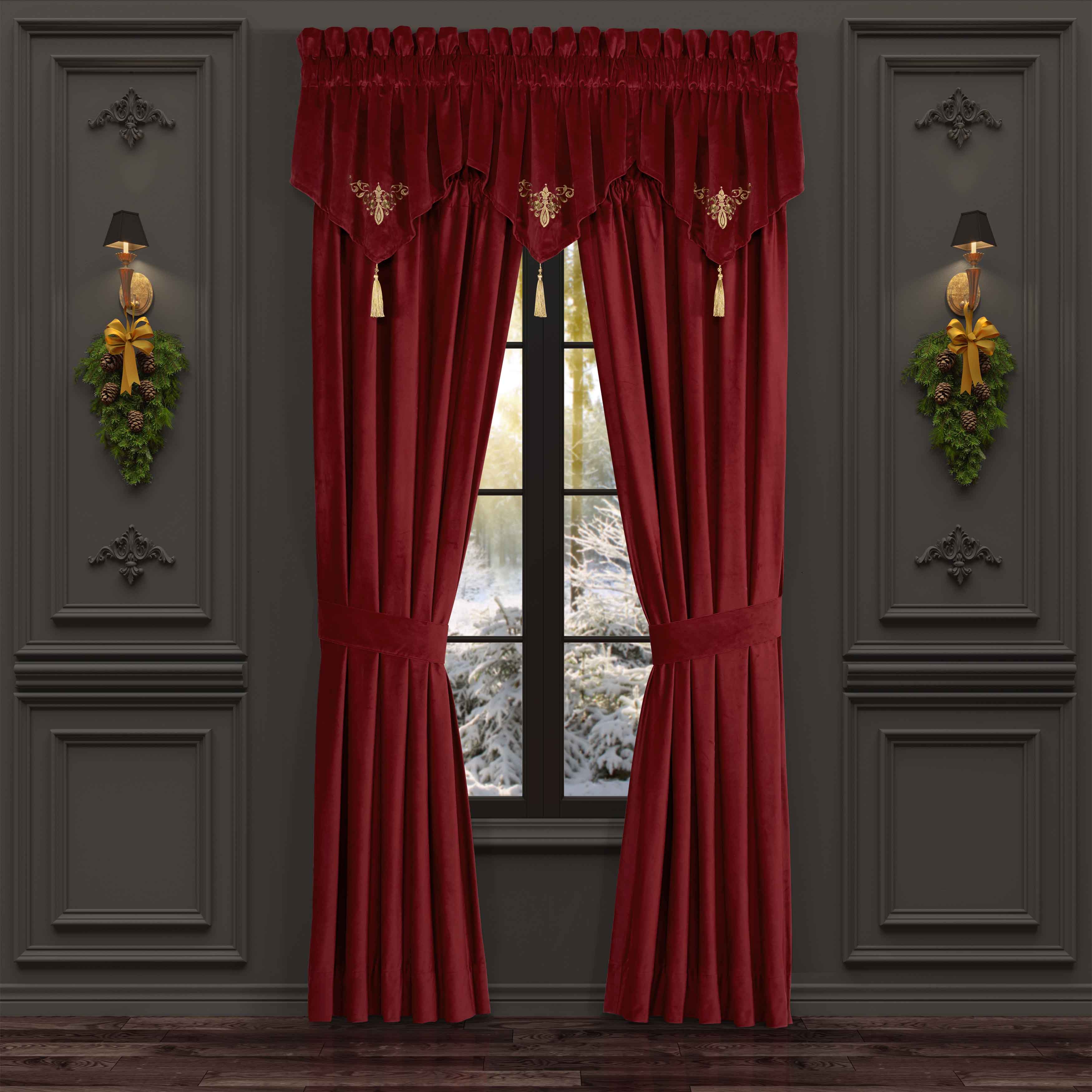 Noelle Crimson Window Panel Pair (Set of 2) Window Panels By J. Queen New York