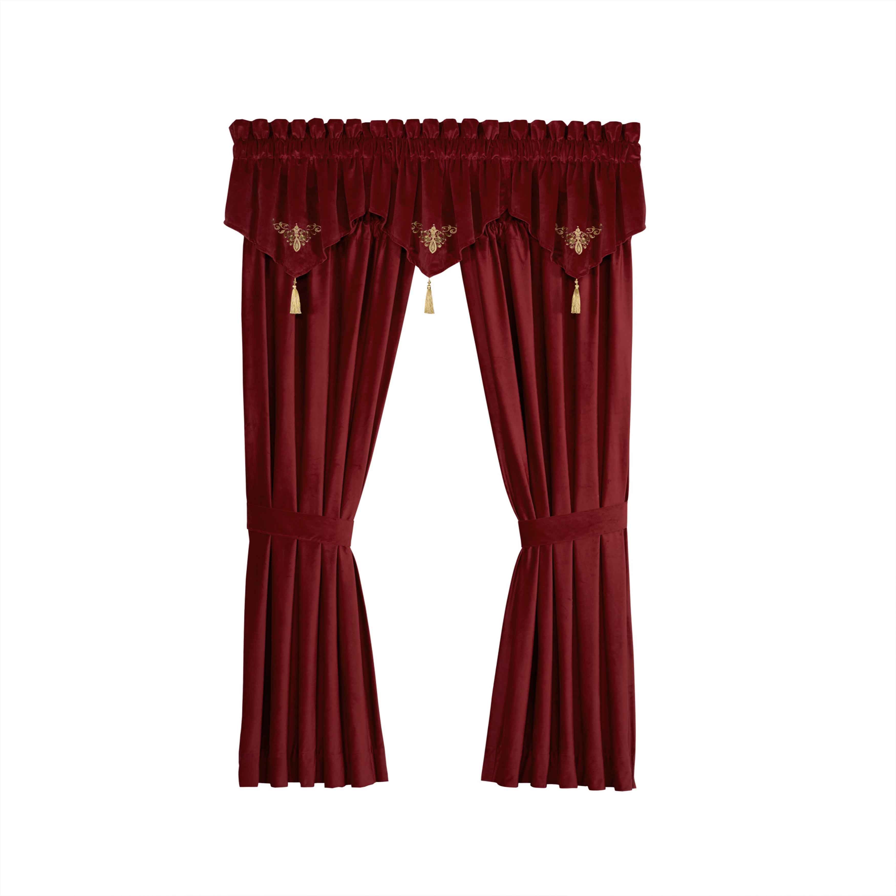 Noelle Crimson Window Panel Pair (Set of 2) Window Panels By J. Queen New York