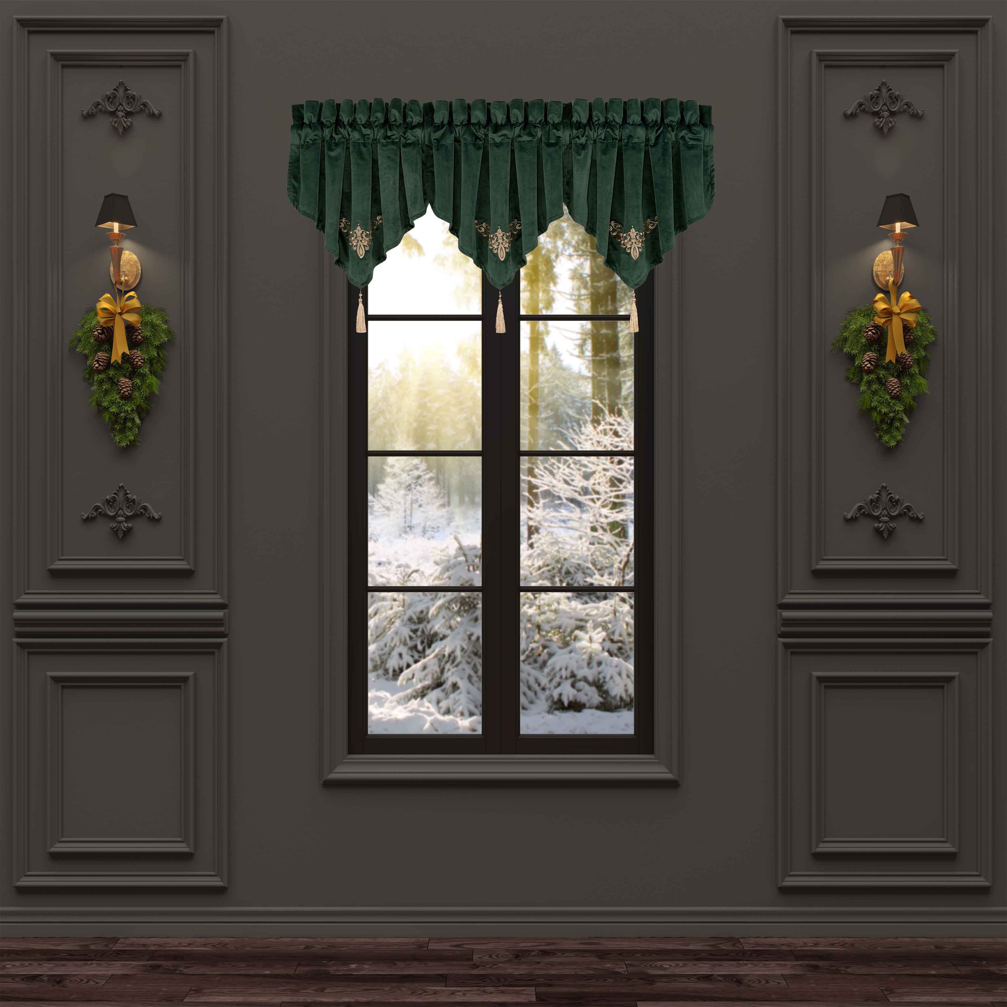 Noelle Evergreen Ascot Window Valance Window Valances By J. Queen New York