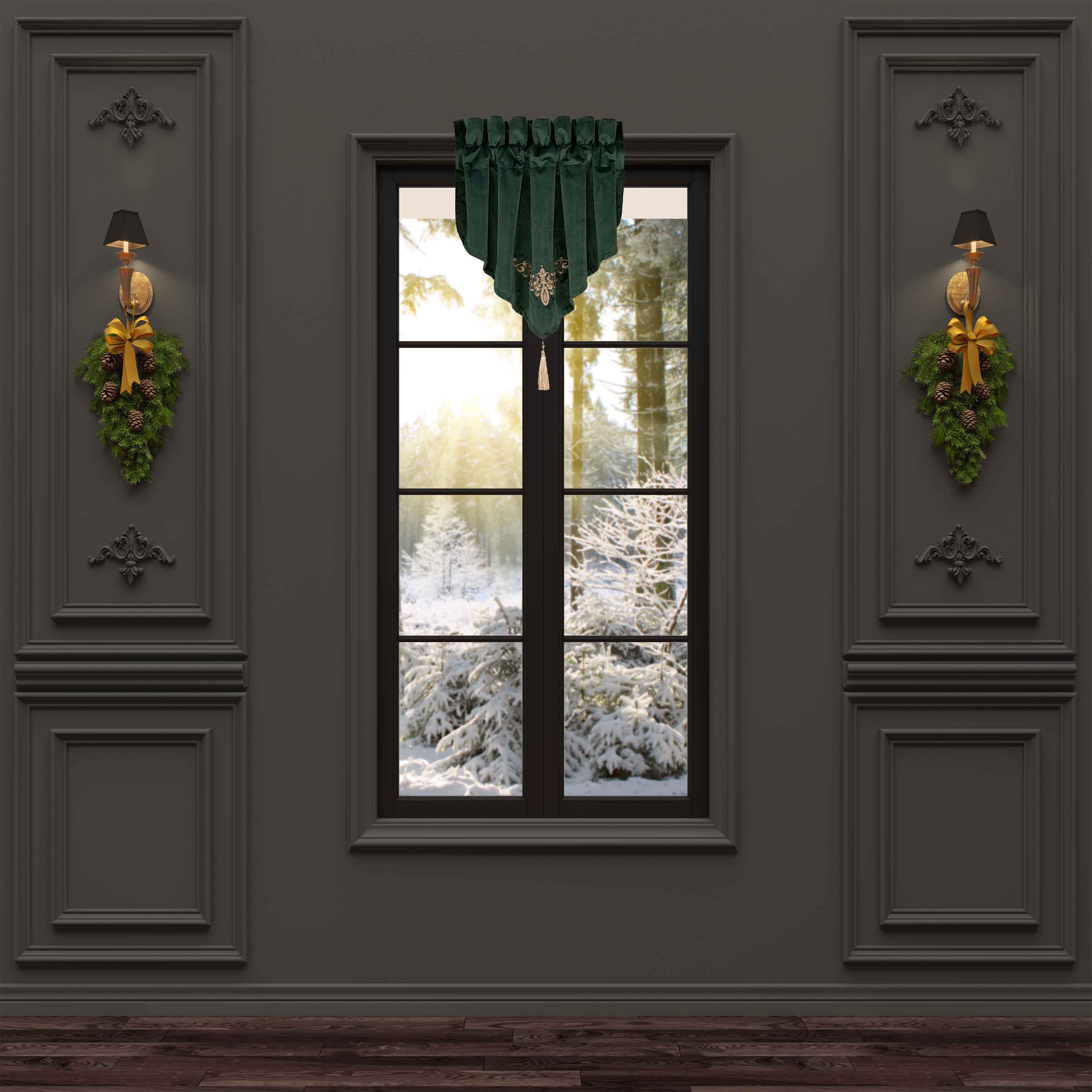 Noelle Evergreen Ascot Window Valance Window Valances By J. Queen New York