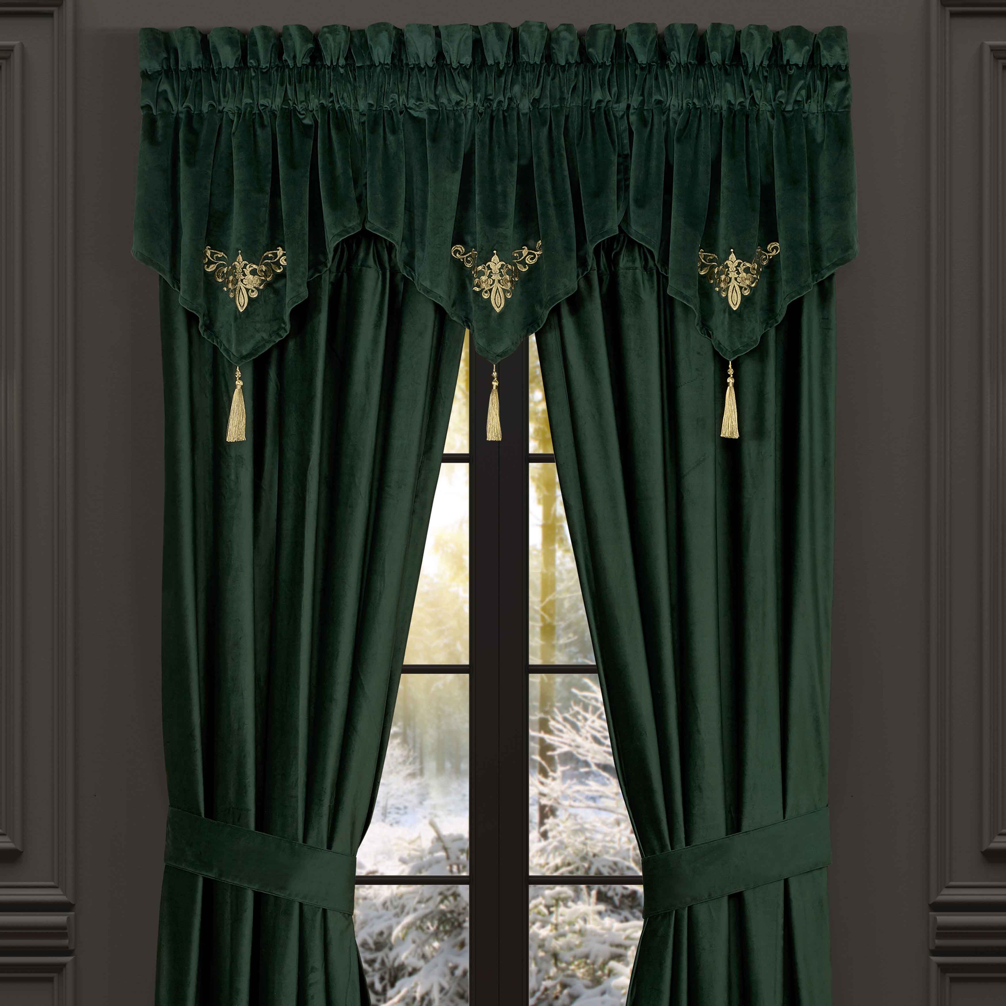 Noelle Evergreen Ascot Window Valance Window Valances By J. Queen New York