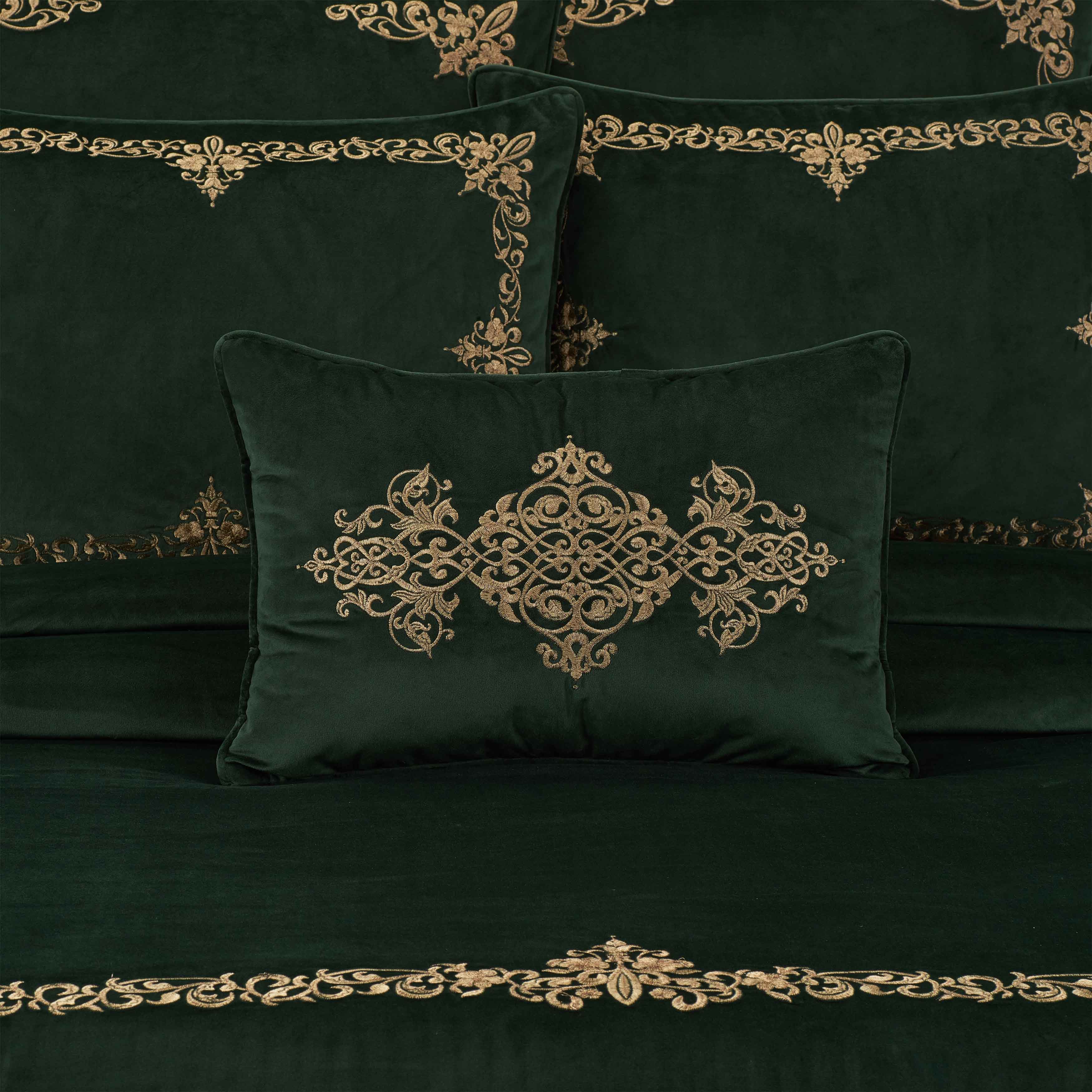 Noelle Evergreen Boudoir Decorative Throw Pillow 22" x 15" Throw Pillows By J. Queen New York