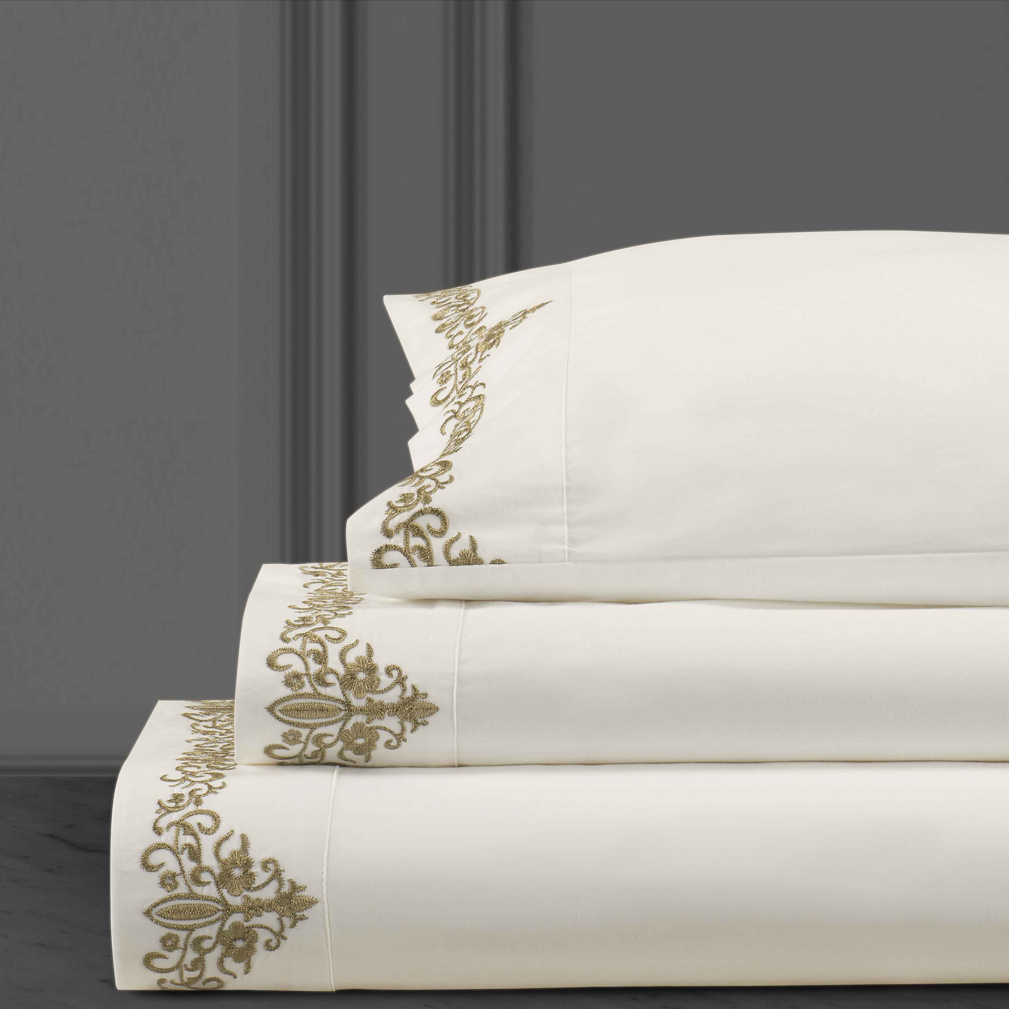 J Queen Noelle Gold 4-Piece Sheet Set in Queen - Final Sale Sheet Set By US Office - Latest-bedding
