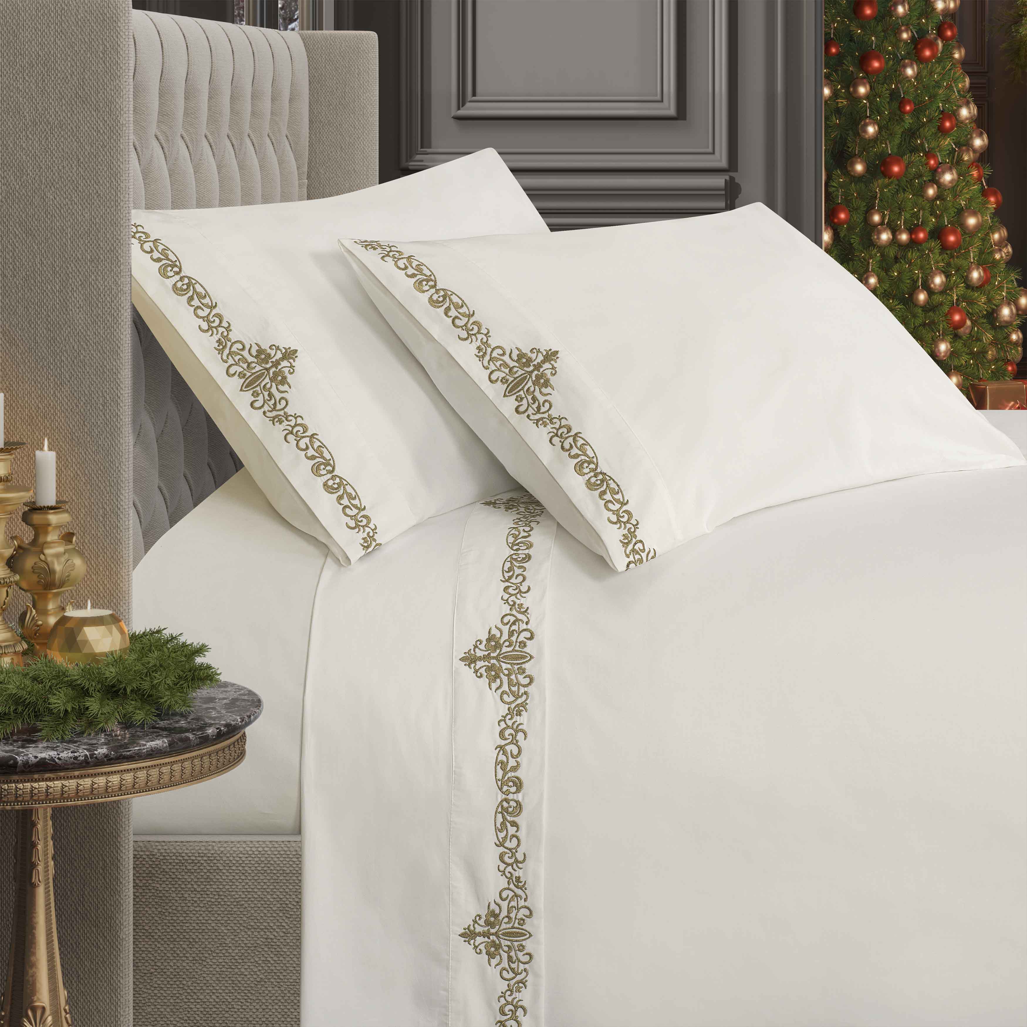 J Queen Noelle Gold 4-Piece Sheet Set in Queen - Final Sale Sheet Set By US Office - Latest-bedding