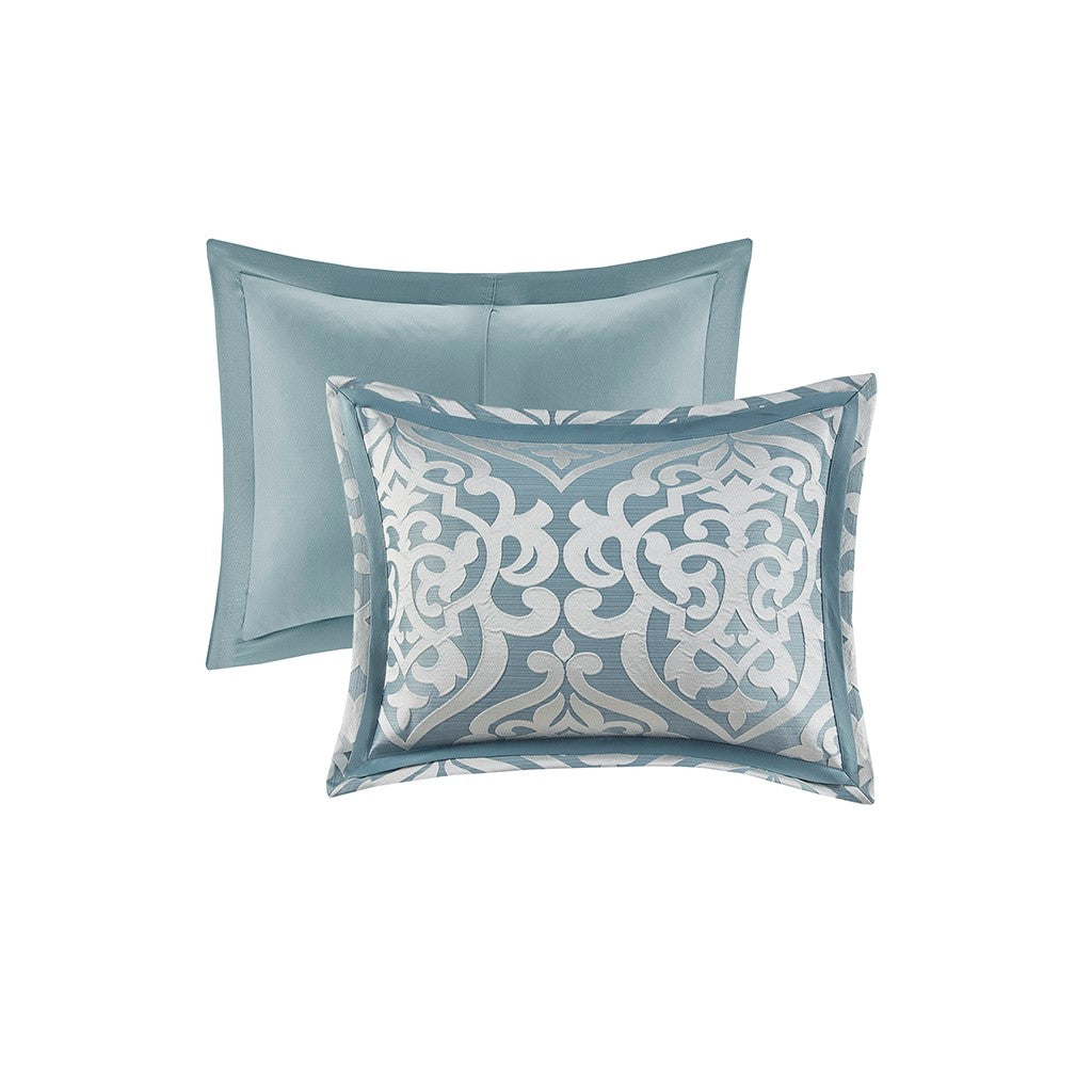 Odette Aqua 8-Piece Jacquard Comforter Set Comforter Sets By JLA HOME/Olliix (E & E Co., Ltd)